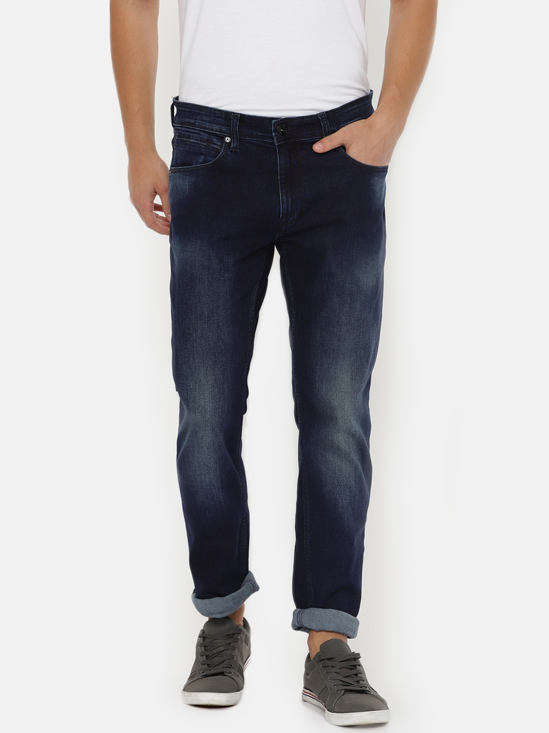 

Pepe Jeans Men Blue Slim Fit Low-Rise Clean Look Stretchable Jeans