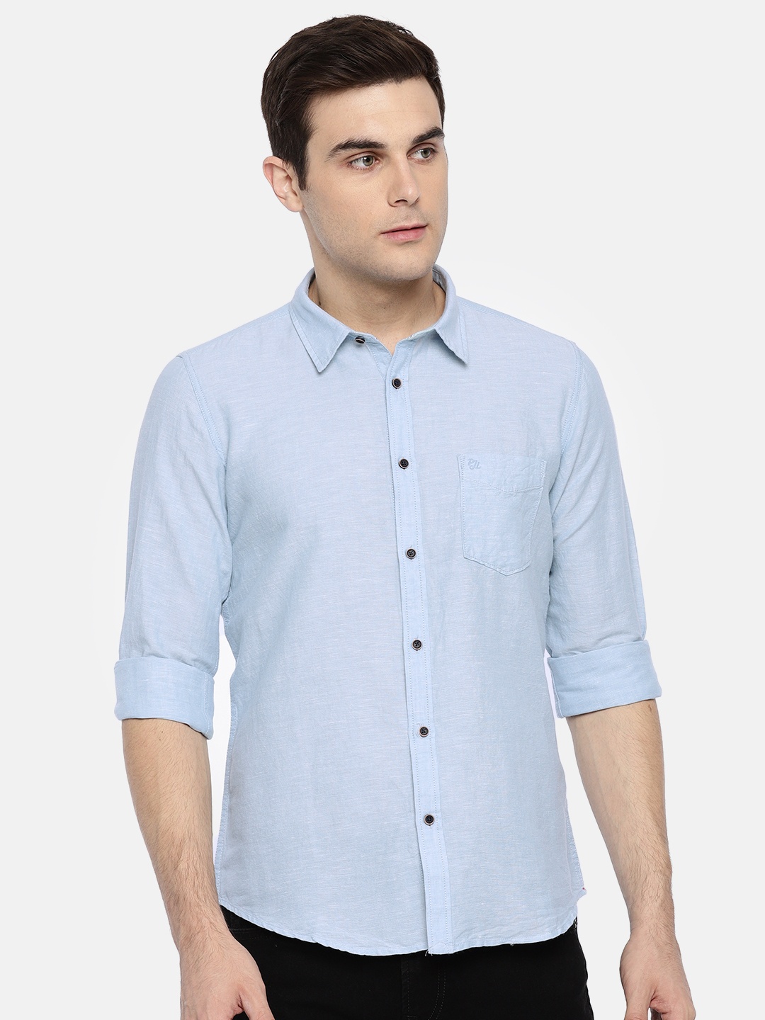 

Pepe Jeans Men Blue Regular Fit Solid Casual Shirt