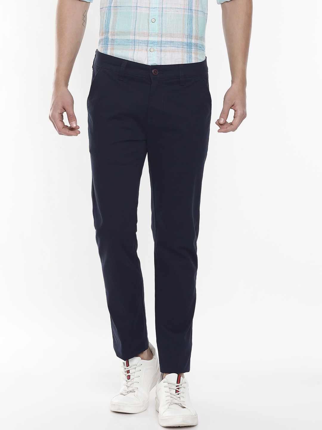 

Pepe Jeans Men Navy Blue Bonobo Slim Fit Solid Chinos