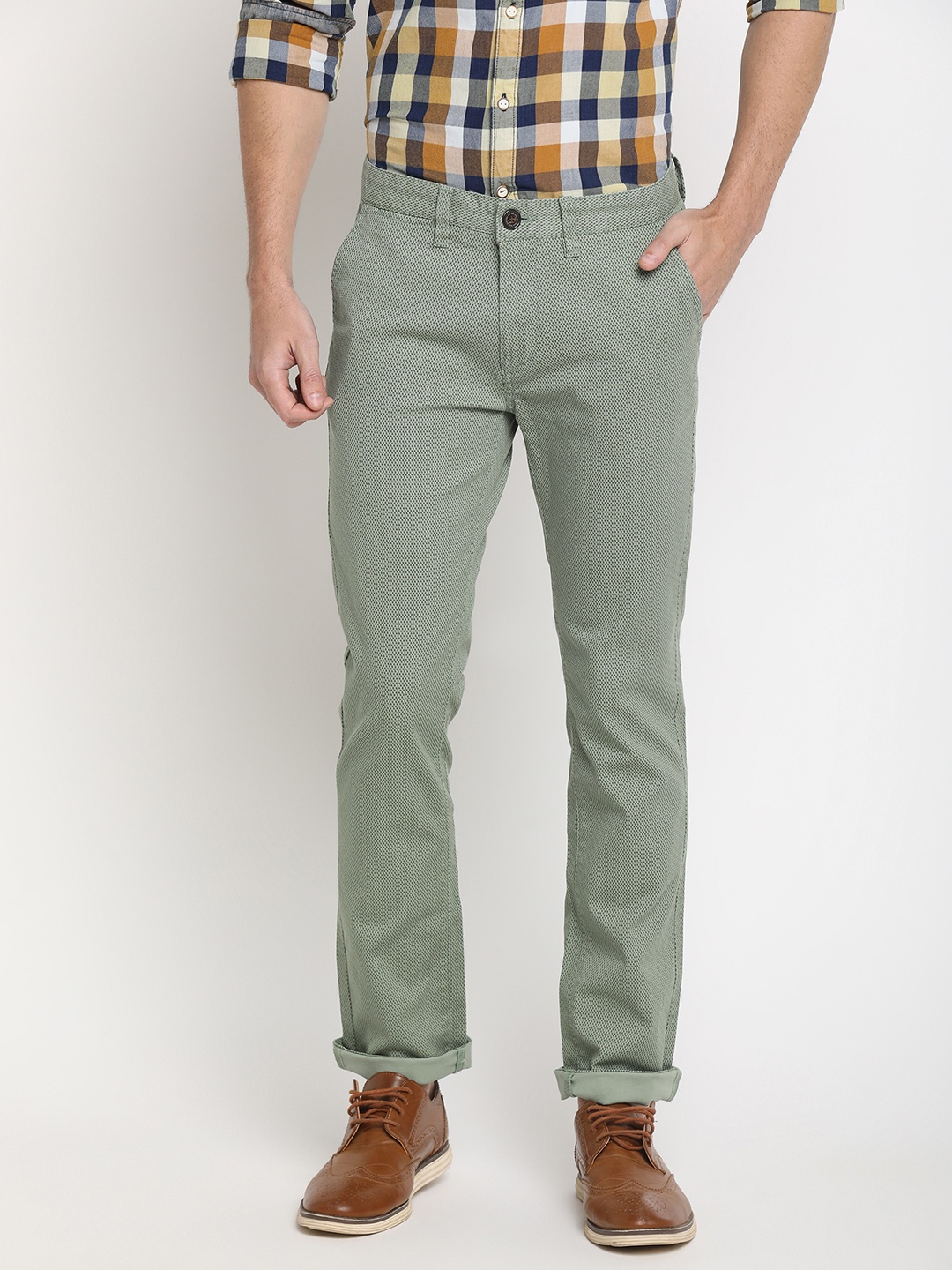 

Pepe Jeans Men Olive Slim Fit Chinos Trousers