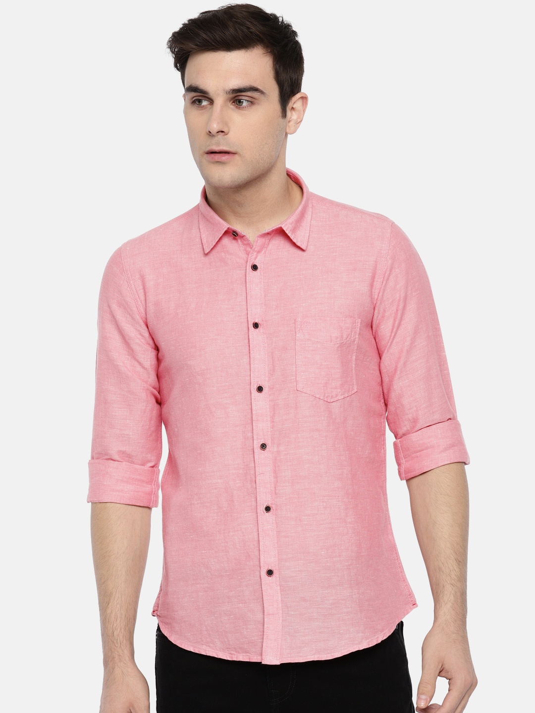 

Pepe Jeans Men Coral Pink Regular Fit Solid Casual Shirt