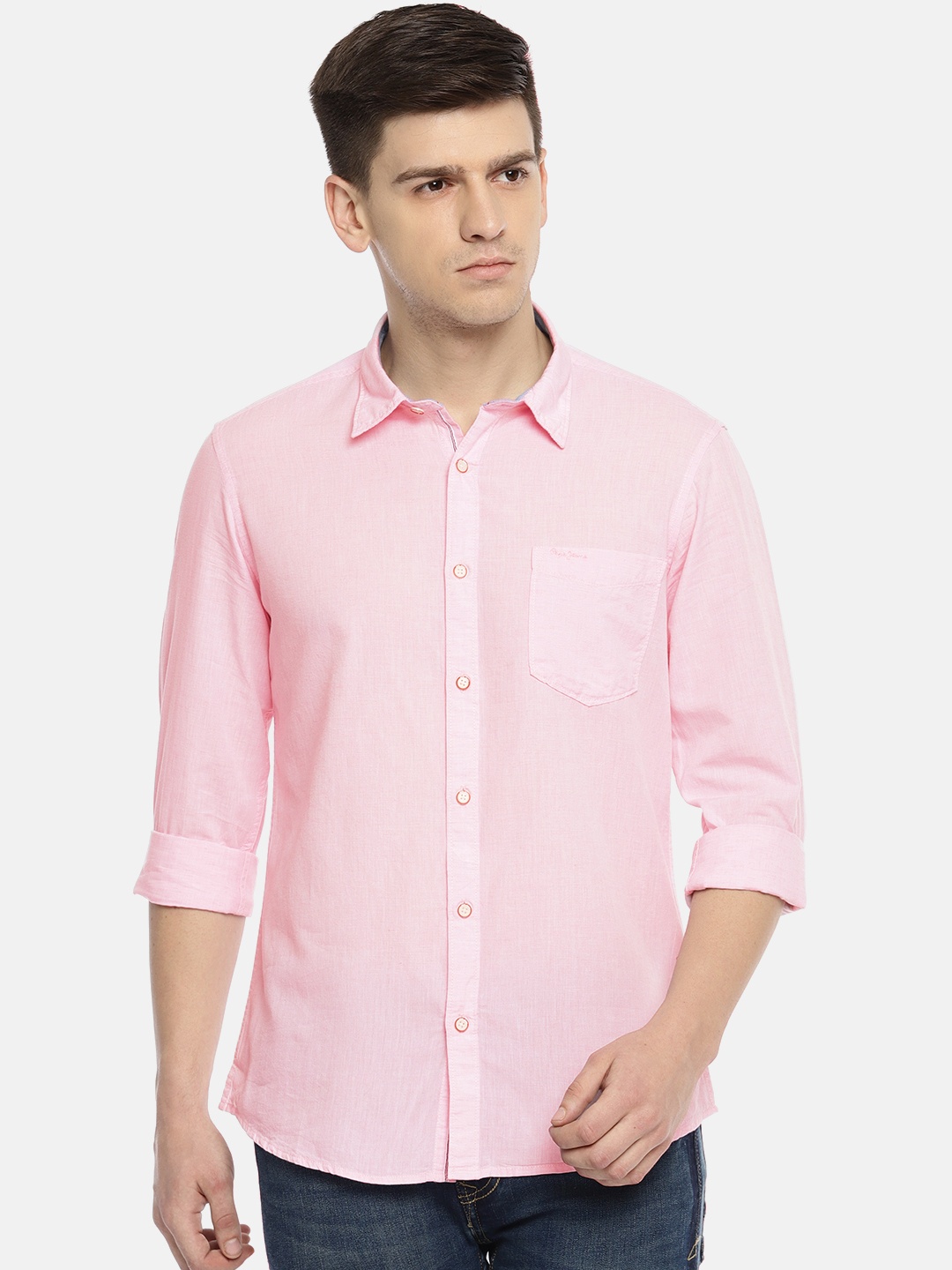 

Pepe Jeans Men Pink Regular Fit Solid Casual Shirt