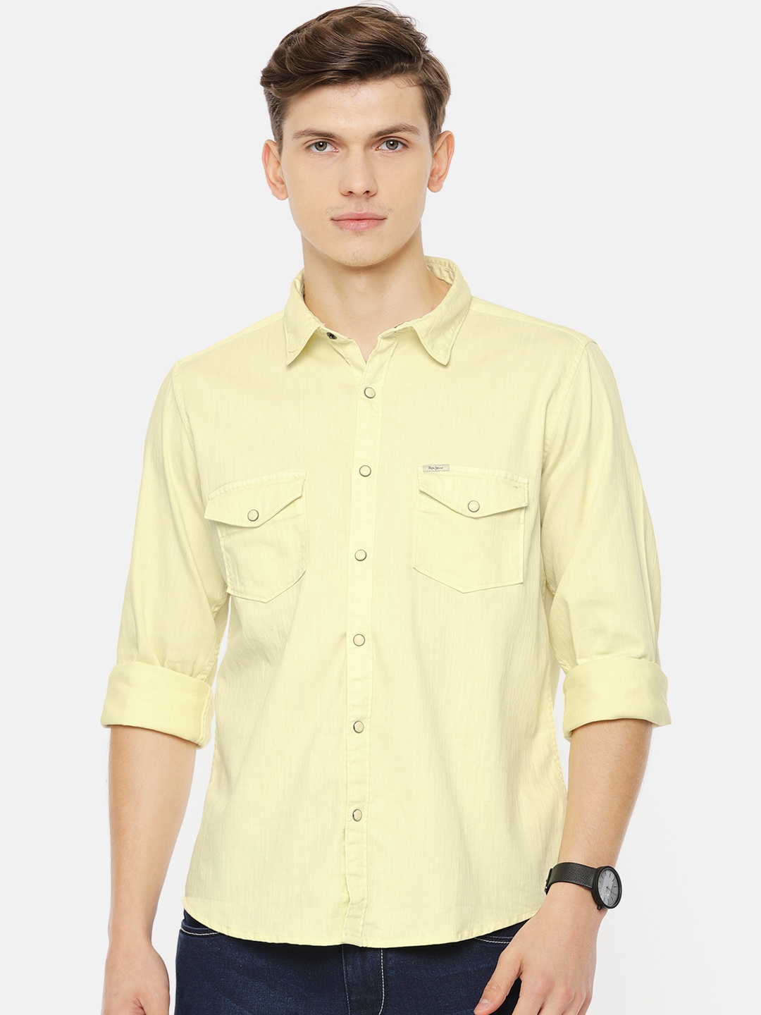 

Pepe Jeans Men Yellow Cisco Regular Fit Solid Casual Shirt