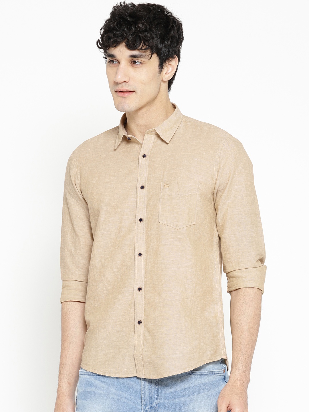 

Pepe Jeans Men Beige Regular Fit Solid Casual Shirt