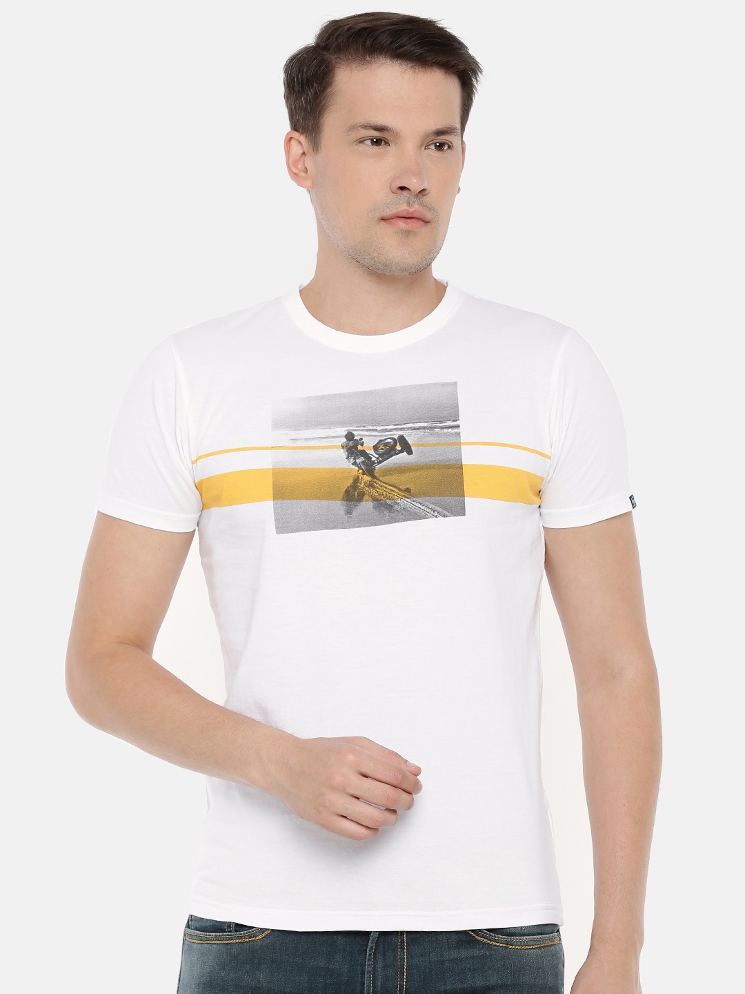 

Pepe Jeans Men White Printed T-shirt