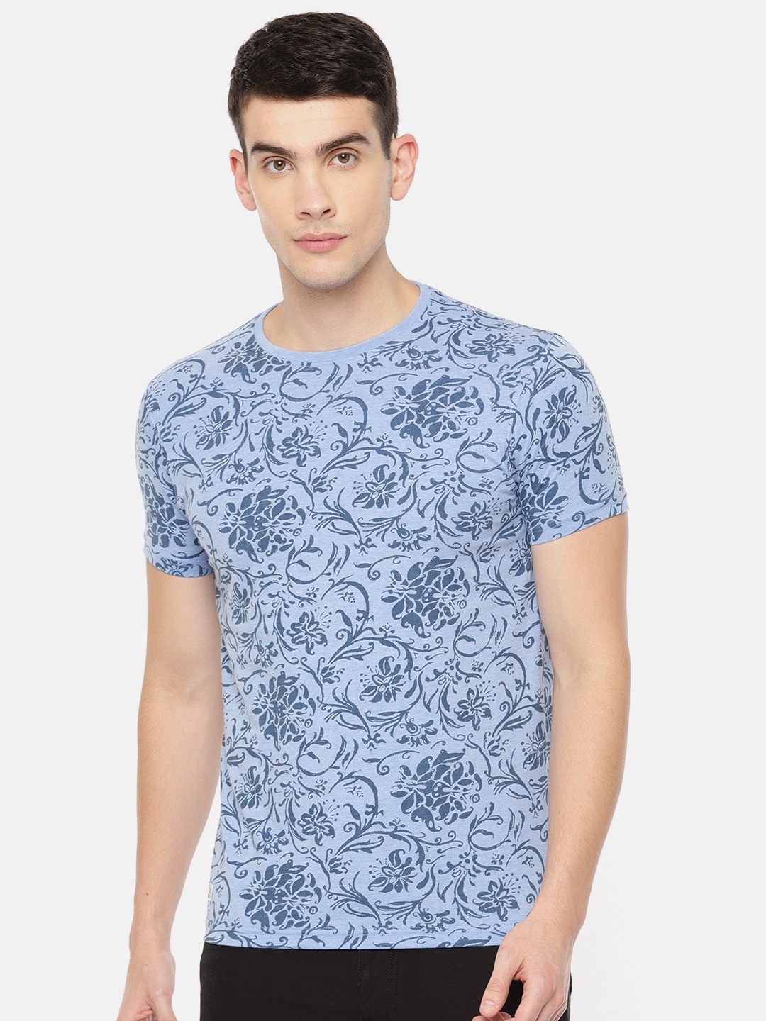 

Pepe Jeans Men Blue Printed Slim Fit Round Neck T-shirt