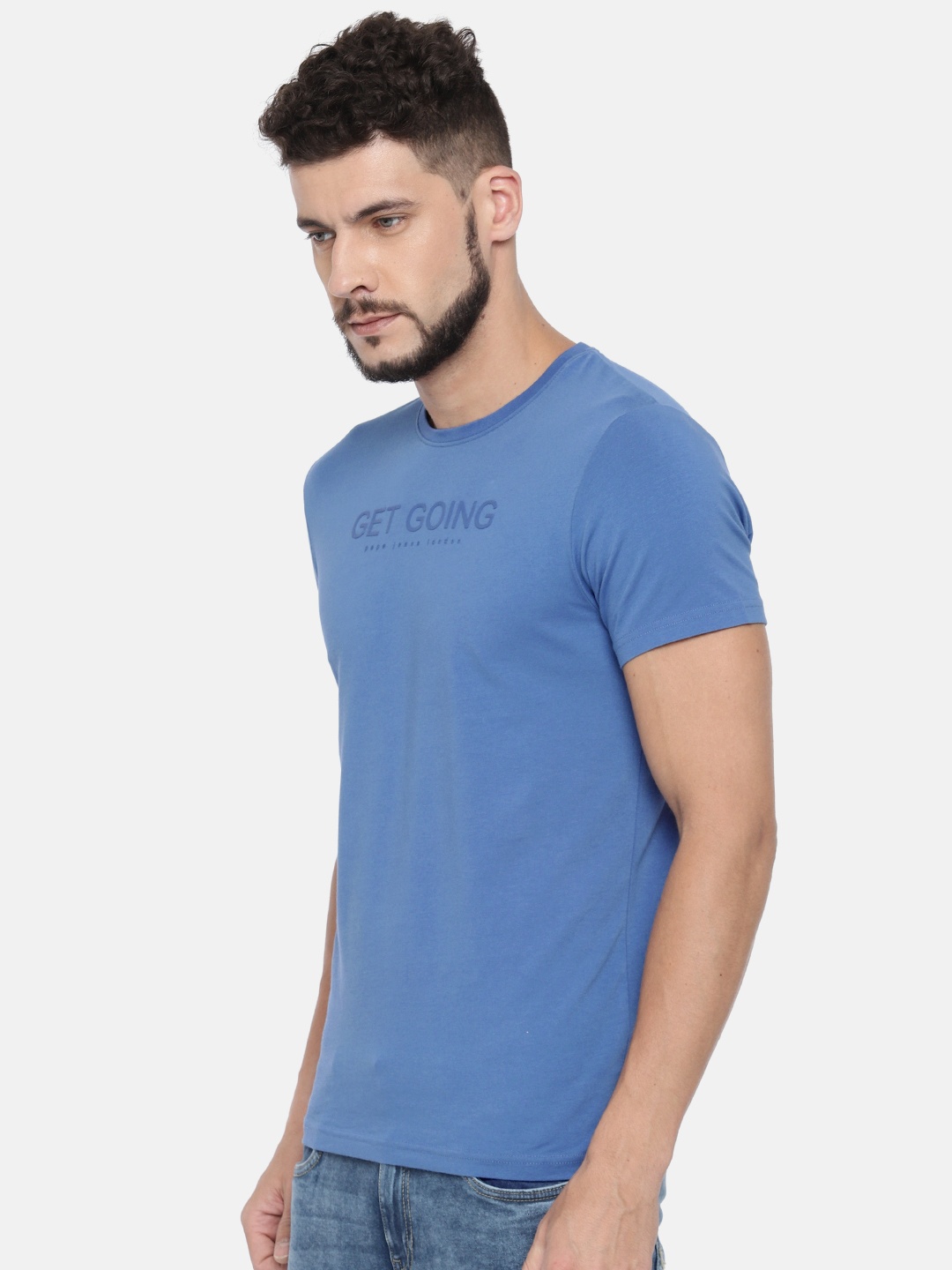 

Pepe Jeans Men Blue Printed Round Neck T-shirt
