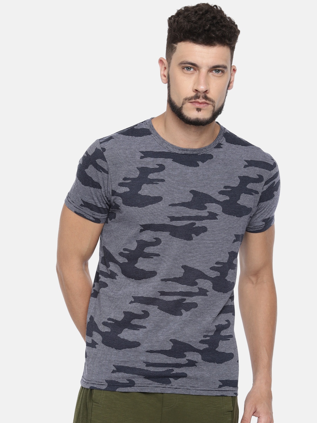 

Pepe Jeans Men Navy Blue Printed Round Neck T-shirt