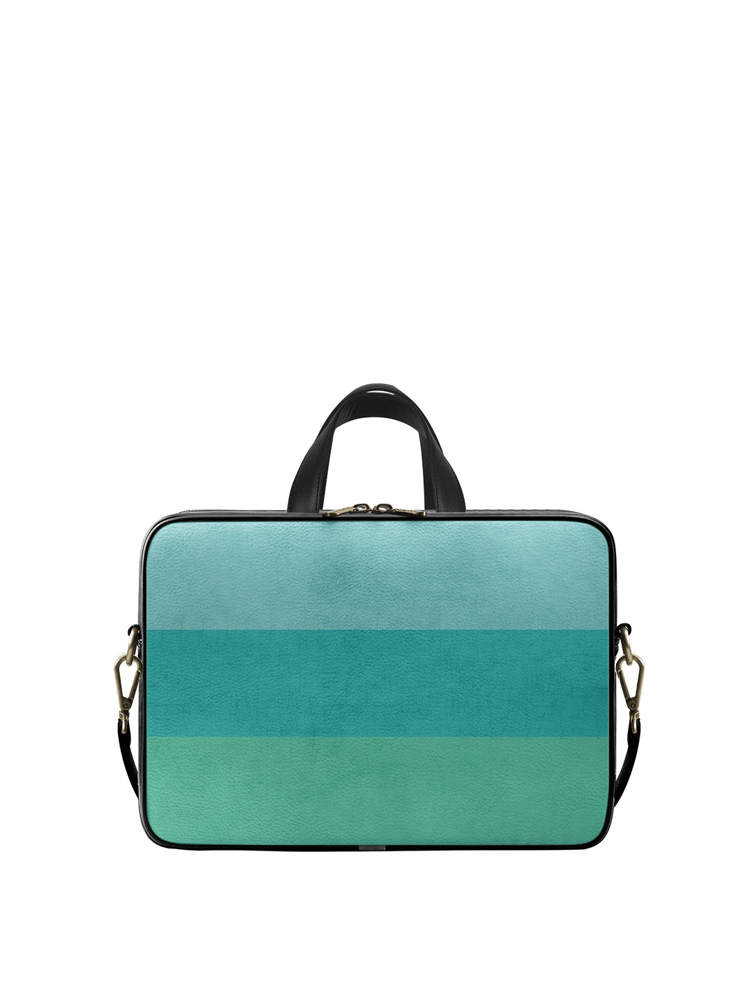 

DailyObjects Unisex Teal Striped 15.6 Inches PU Laptop Bag