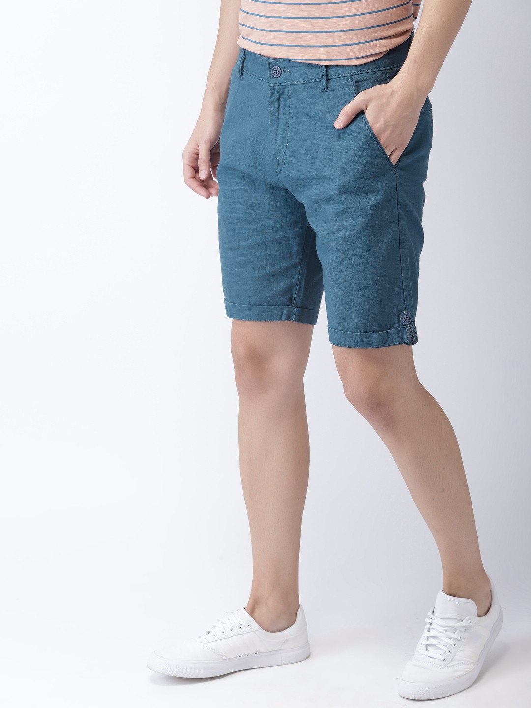 

Mast & Harbour Men Blue Solid Regular Fit Shorts