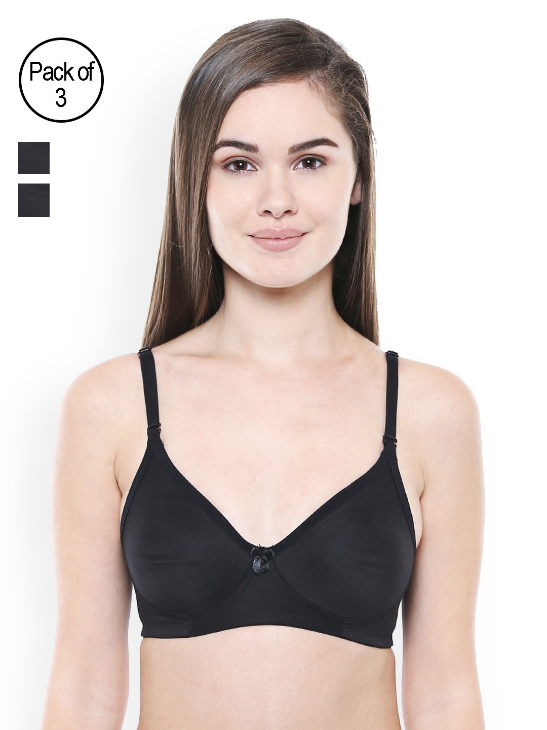 

Bodycare Black Solid Non-Wired Non Padded T-shirt Bra E5554BBB