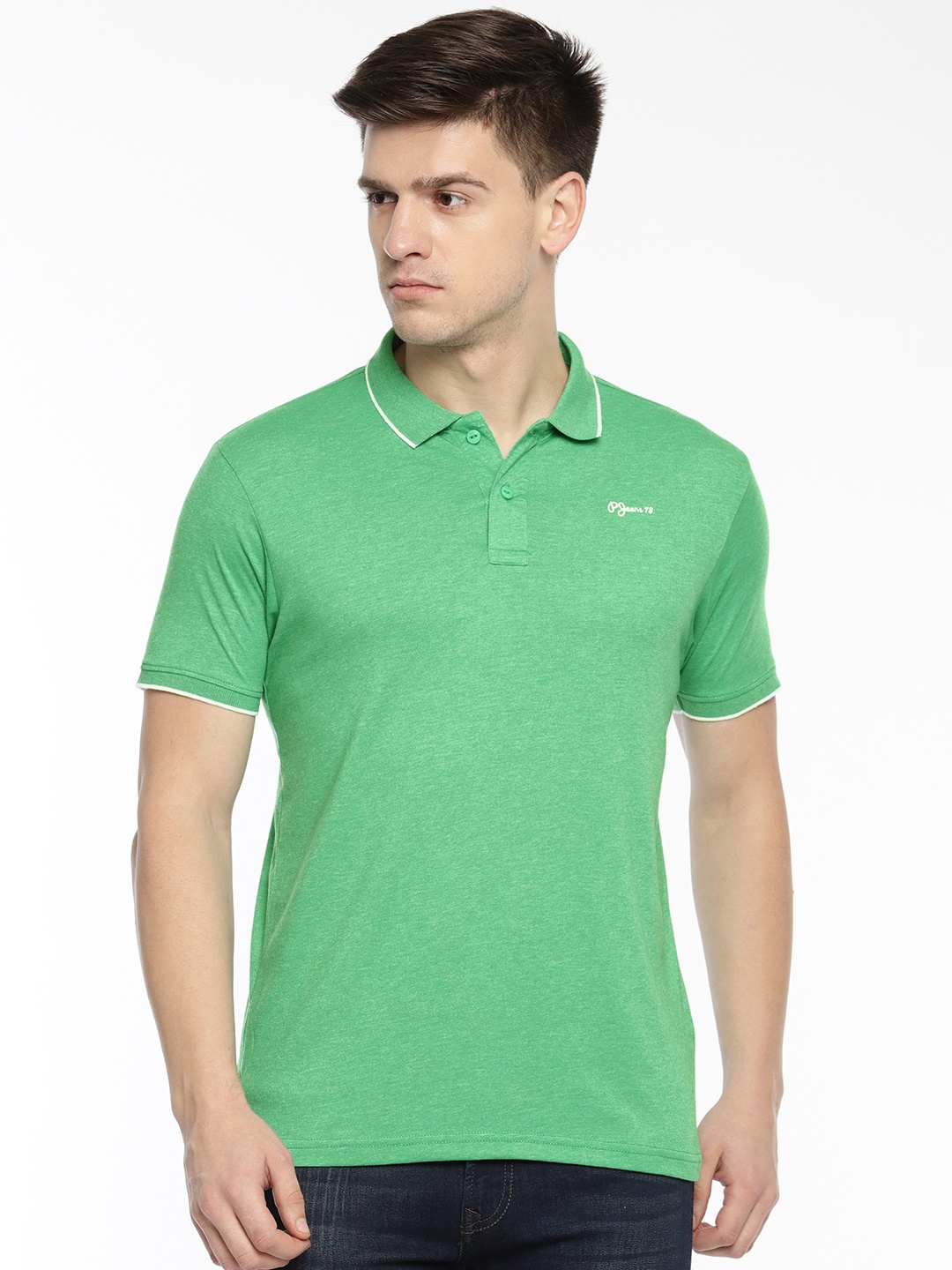 

Pepe Jeans Men Green Solid MAYSON SS Polo Collar T-shirt