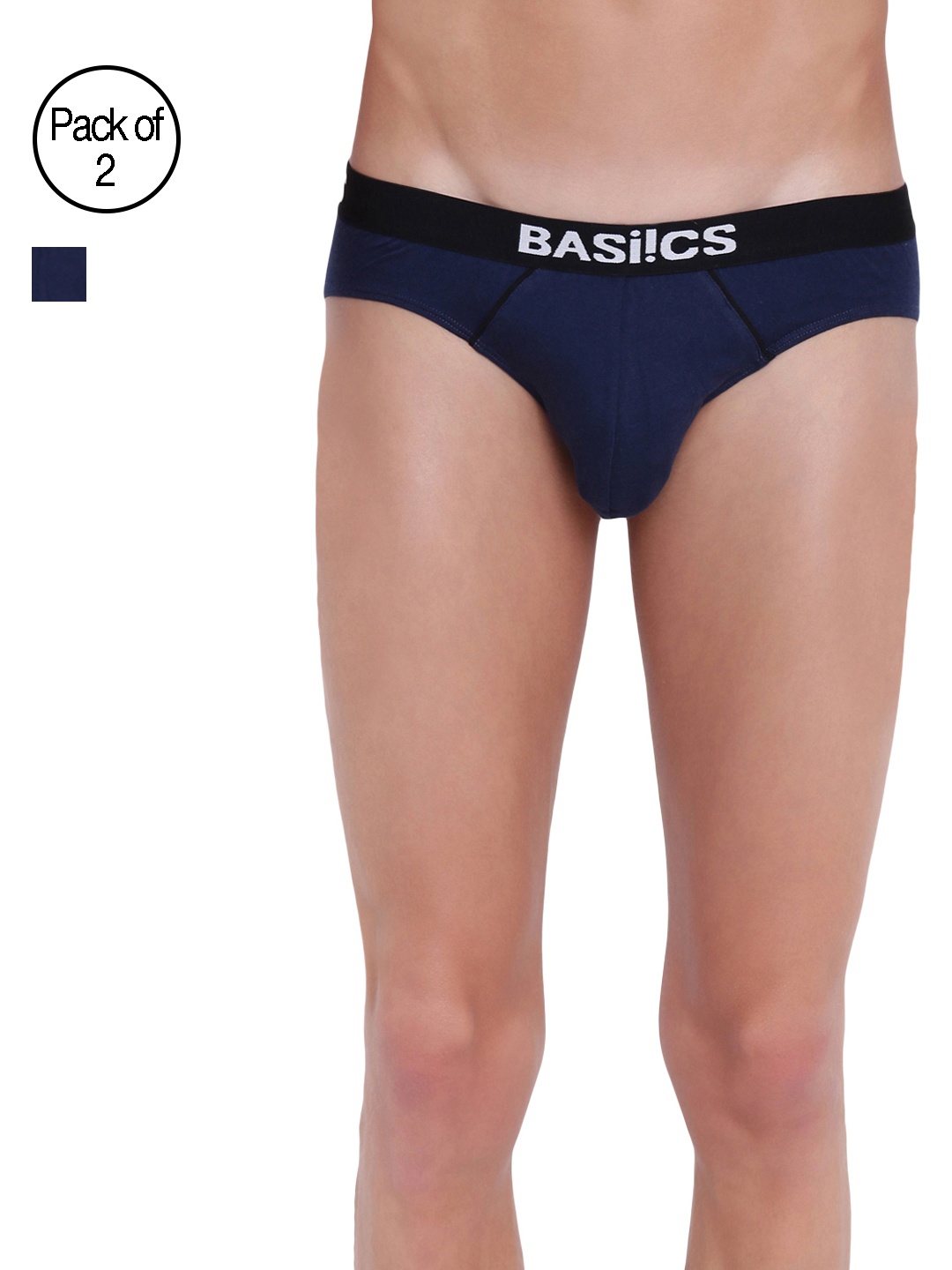 

BASIICS by La Intimo Men Navy Blue Pack of 2 Briefs BCSBR11B0880