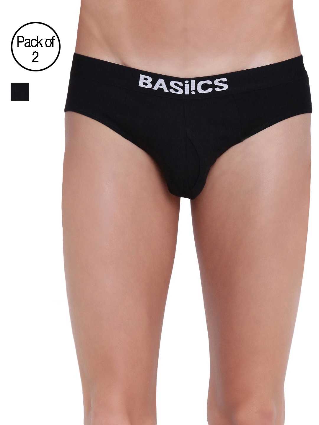 

BASIICS by La Intimo Pack of 2 Briefs BCSBR10C2220, Black