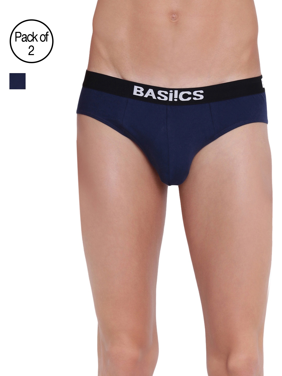 

BASIICS by La Intimo Men Pack of 2 Briefs BCSBR13B0880, Navy blue