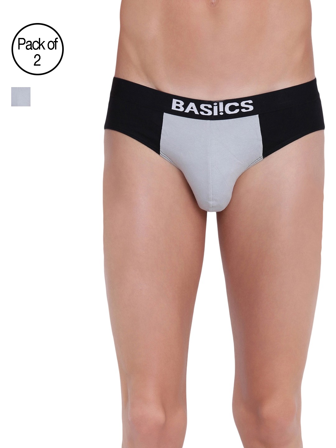 

Urbane Lad Brief Basiics by La Intimo (Pack of 3) Grey Solid Briefs, Black