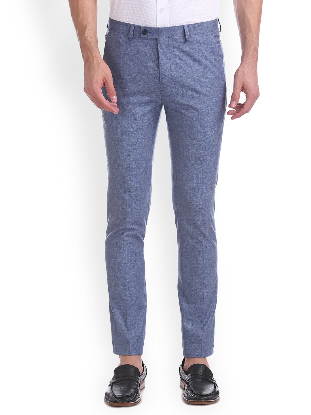 

Arrow New York Men Blue Regular Fit Solid Regular Trousers