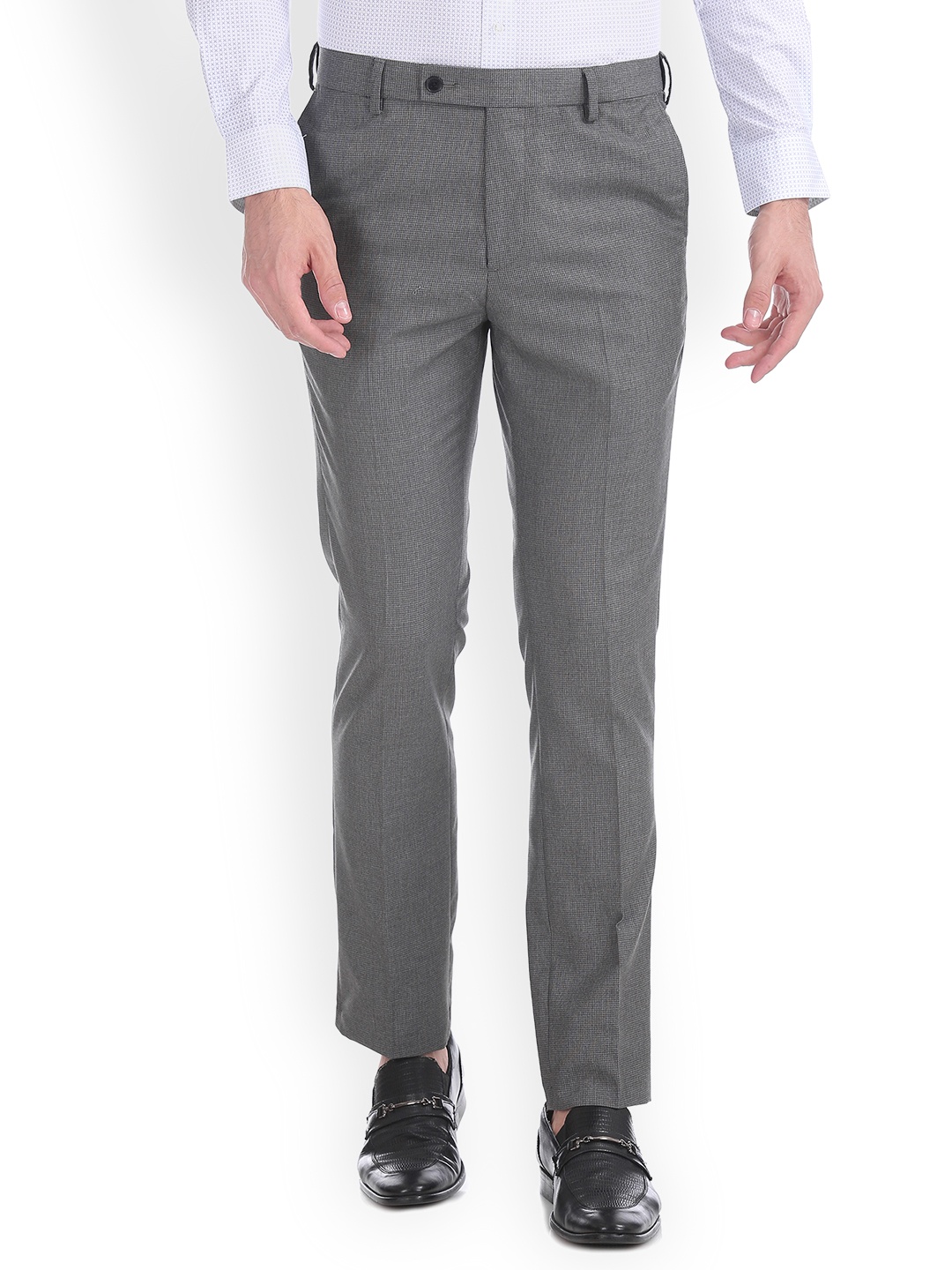 

Arrow Men Grey Regular Fit Solid Regular Trousers