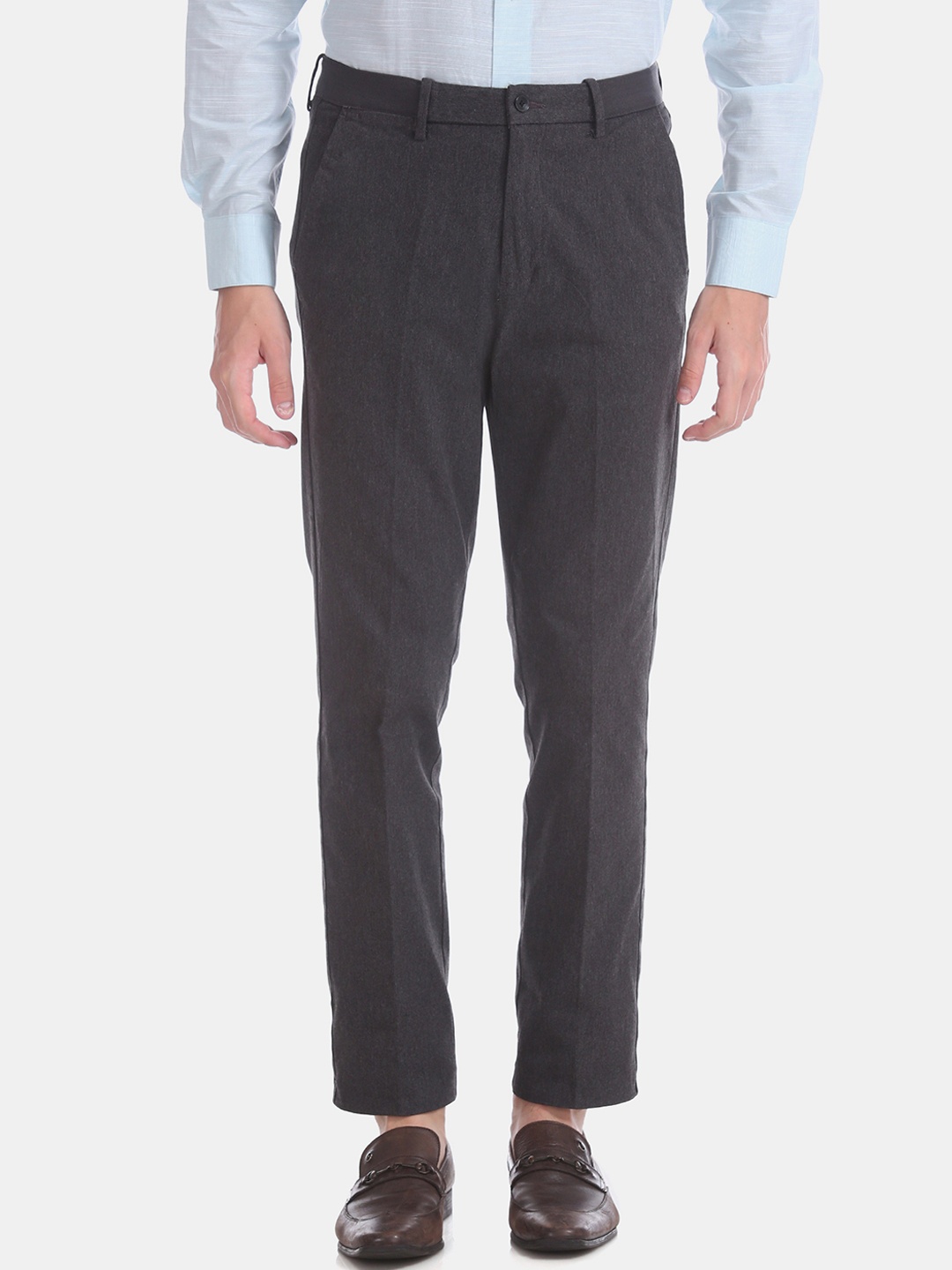 

Arrow Men Charcoal Grey Semi Formal Trousers