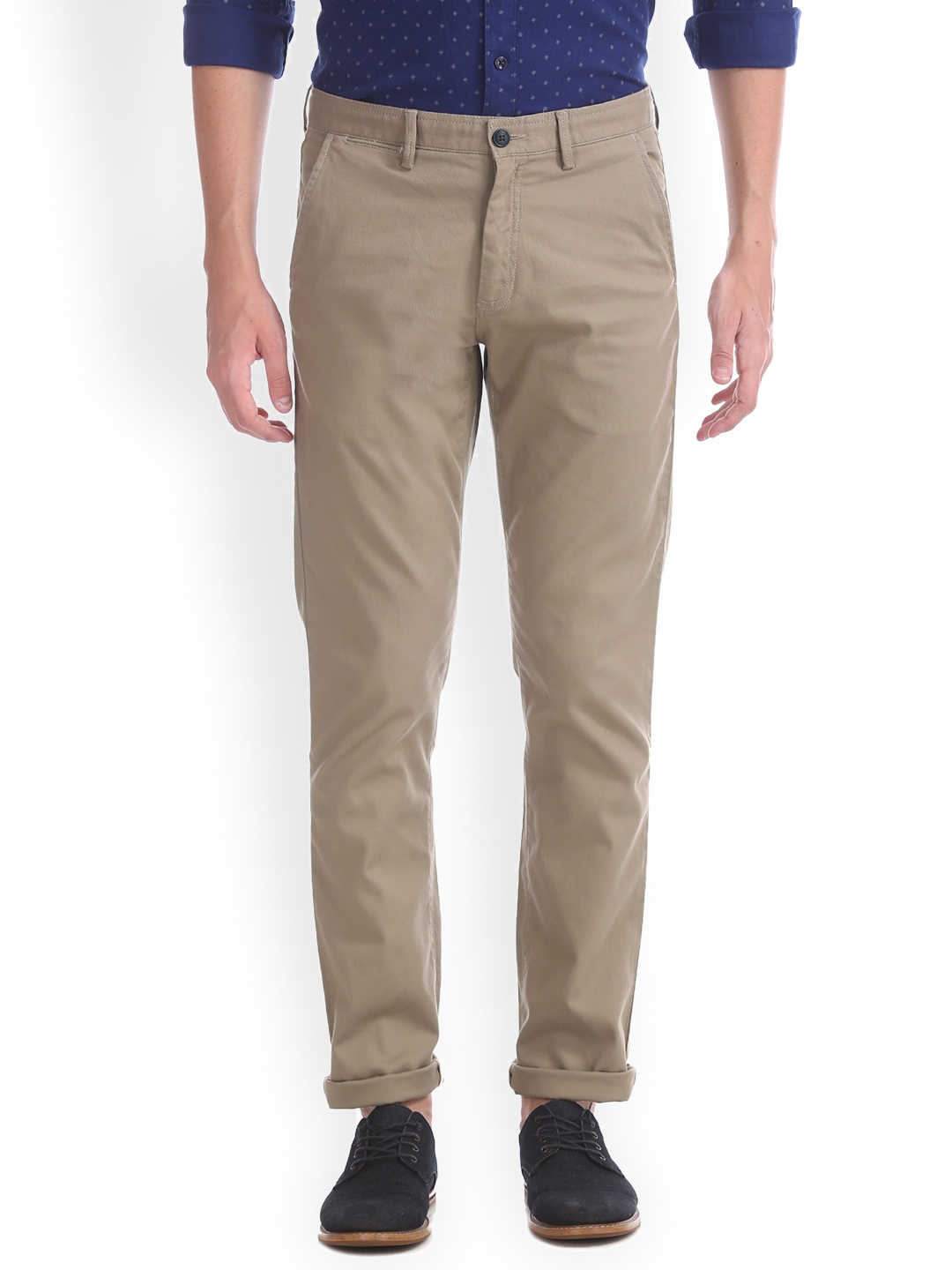 

Arrow Sport Men Beige Regular Fit Solid Regular Trousers