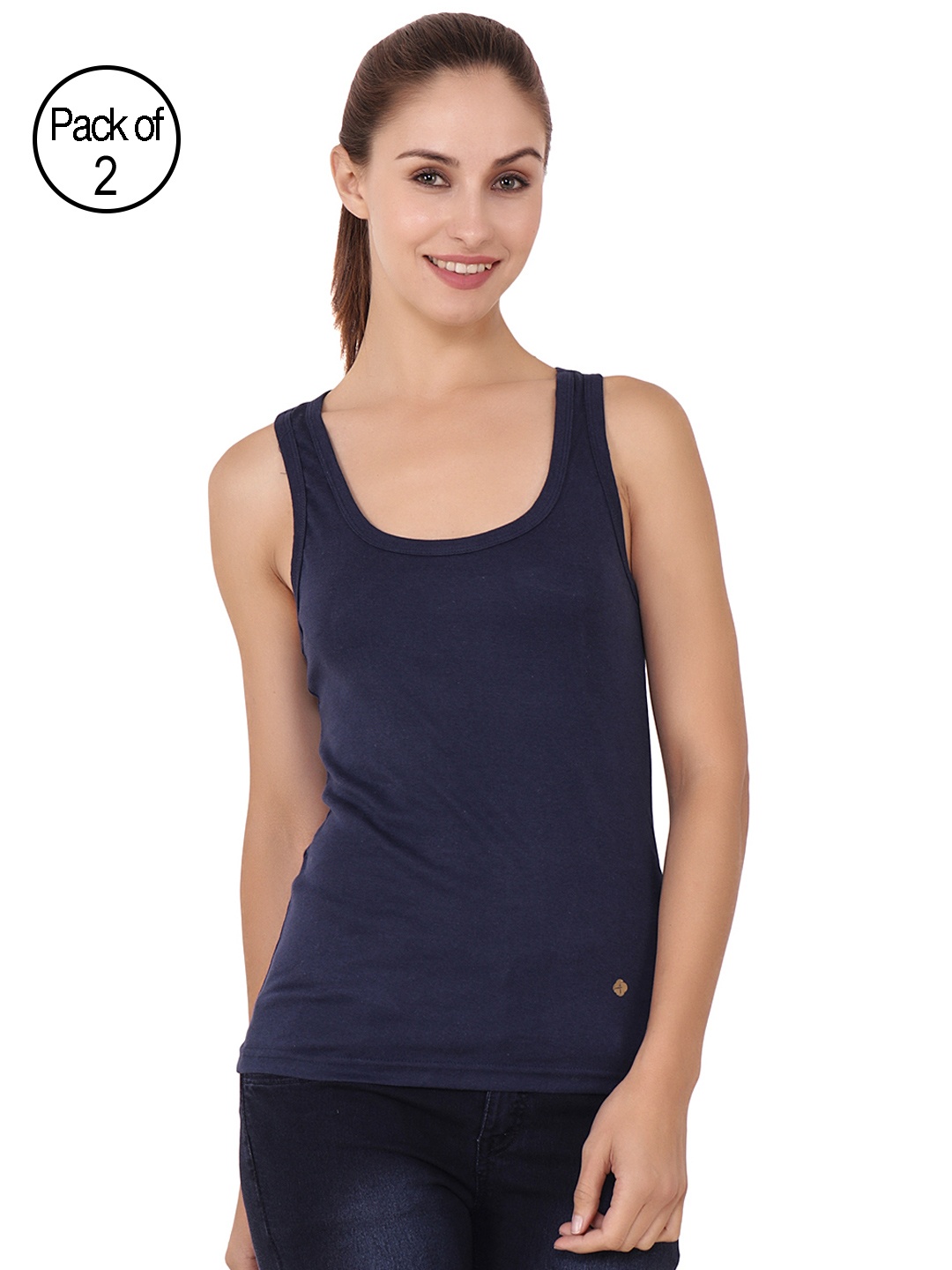 

Floret Women Pack of 2 Navy Blue Camisoles _XXL-N.Blue-N.Blue