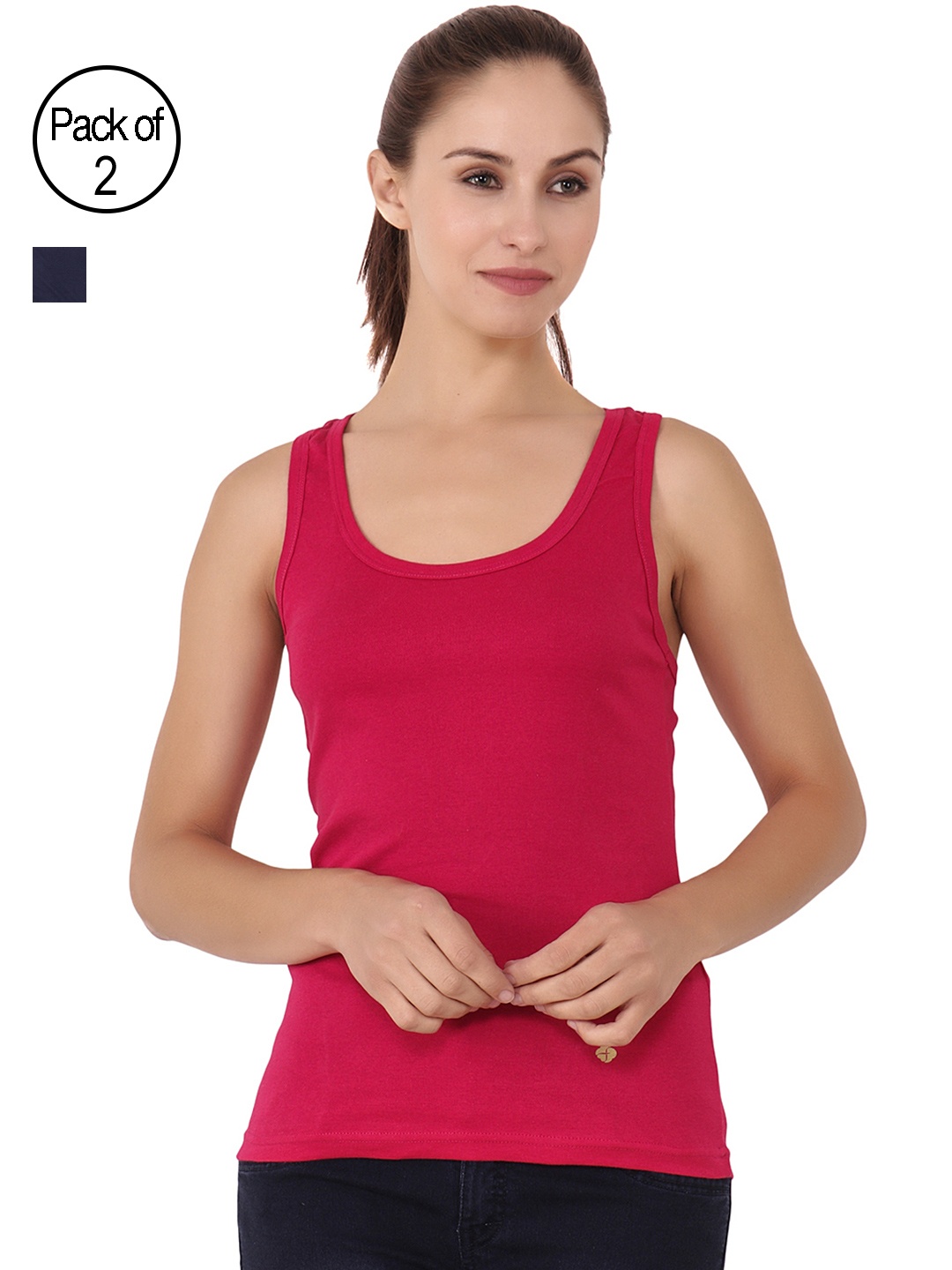 

Floret Women Pack of 2 Solid Camisoles _XXL, Magenta