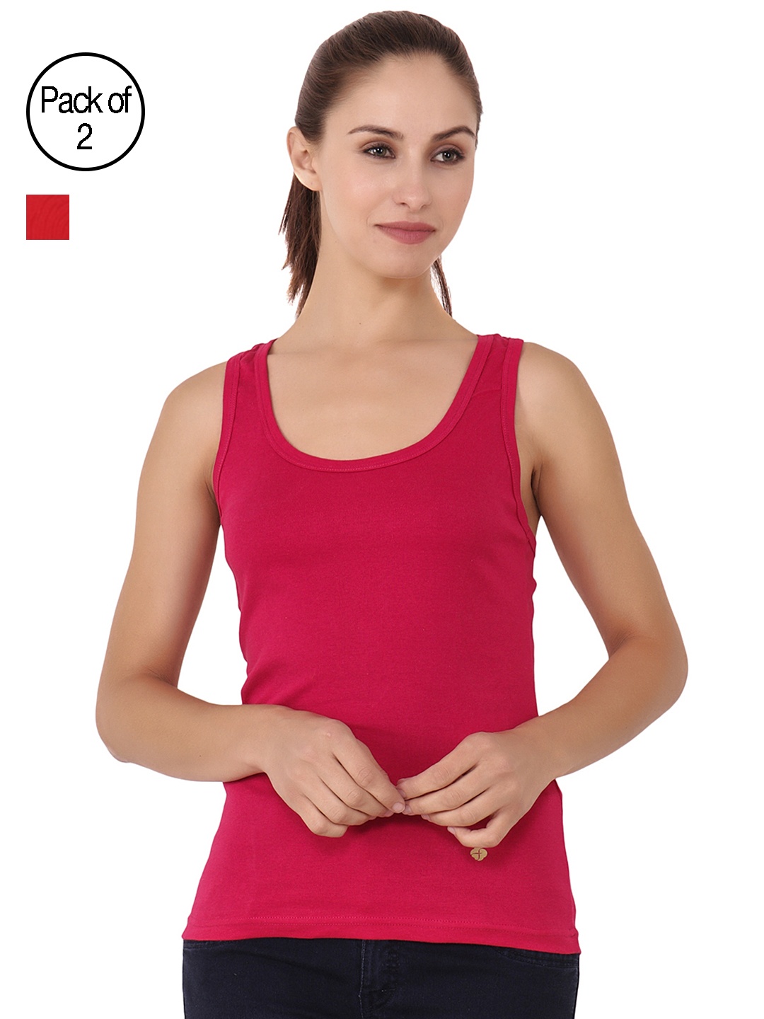 

Floret Women Set of 2 Camisoles, Red