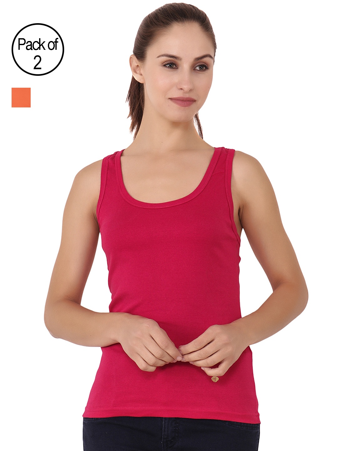 

Floret Women Pack of 2 Solid Camisoles _XXL, Magenta