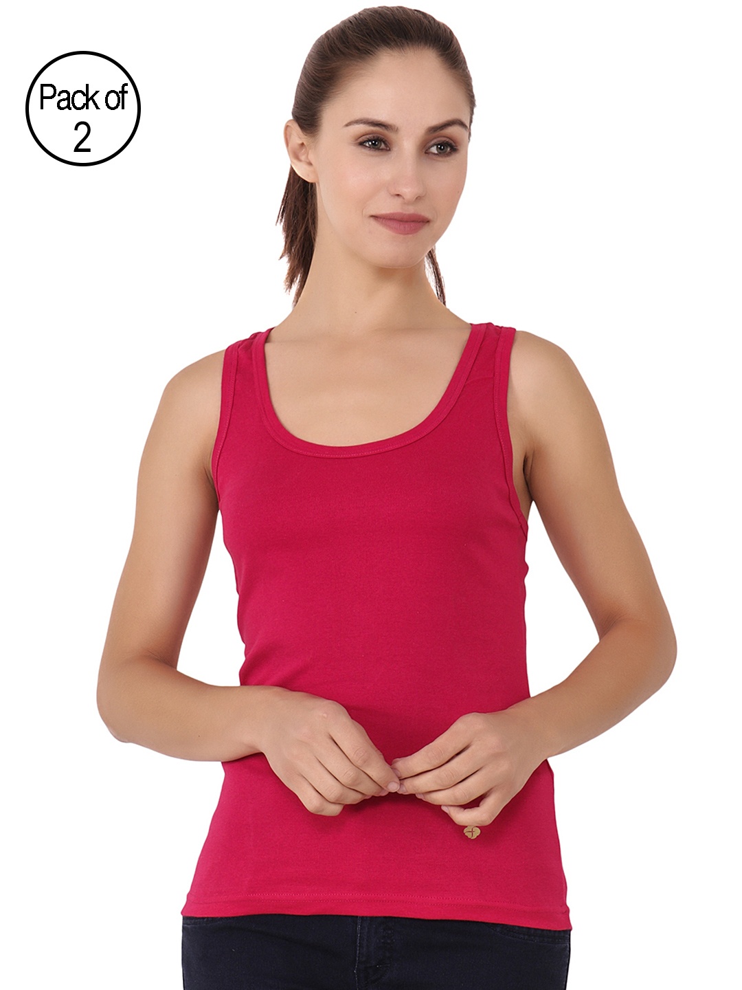 

Floret Women Pack of 2 Solid Camisoles _XXL, Magenta