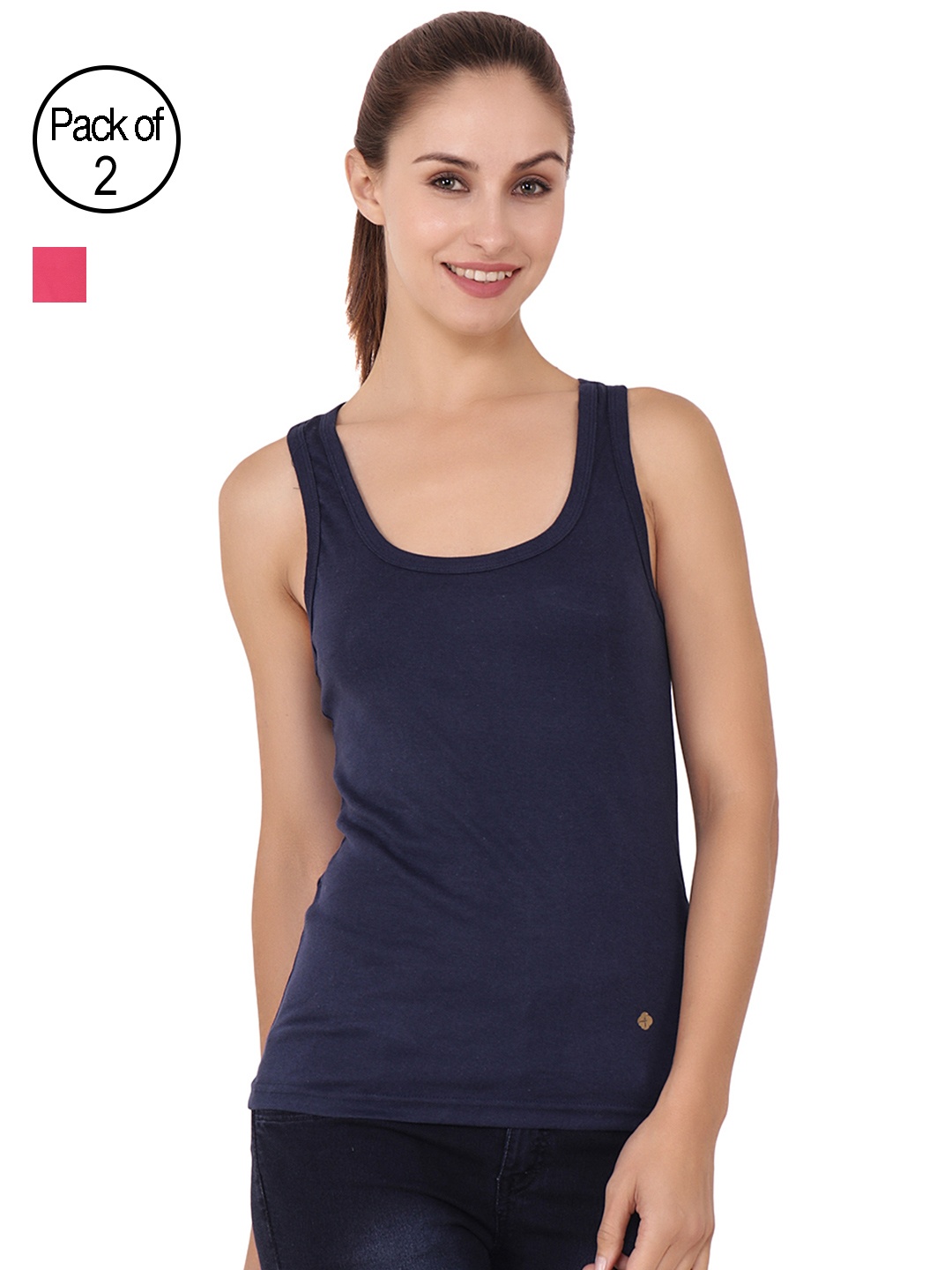 

Floret Women Pack of 2 Camisoles _XXL-N.Blue-Tomato, Navy blue