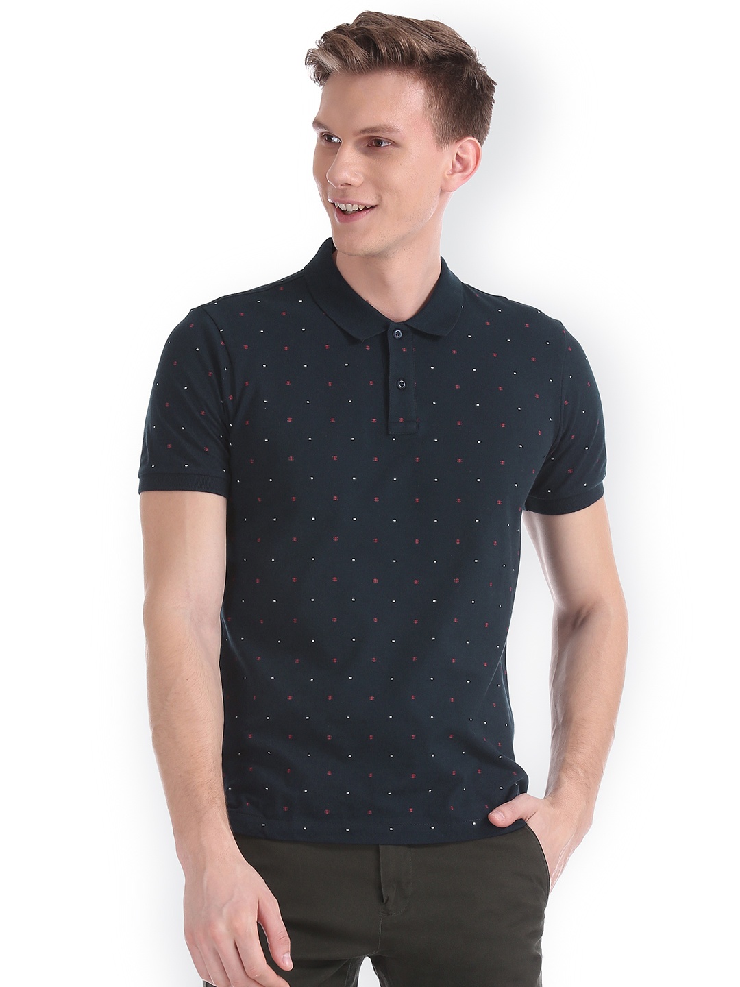 

Arrow Sport Men Black Solid Polo Collar Pure Cotton T-shirt