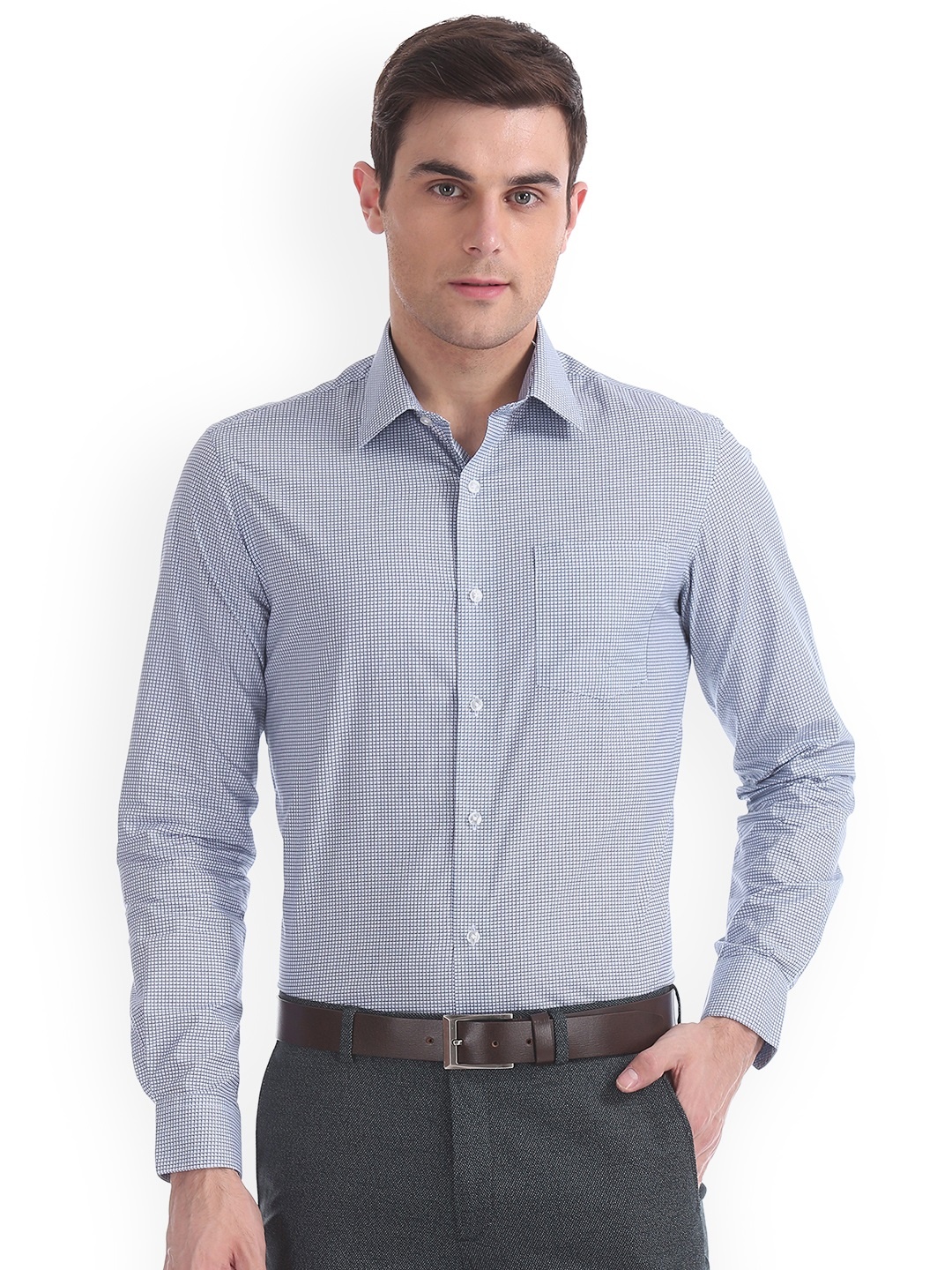 

Arrow Men Blue Slim Fit Printed Formal Shirt
