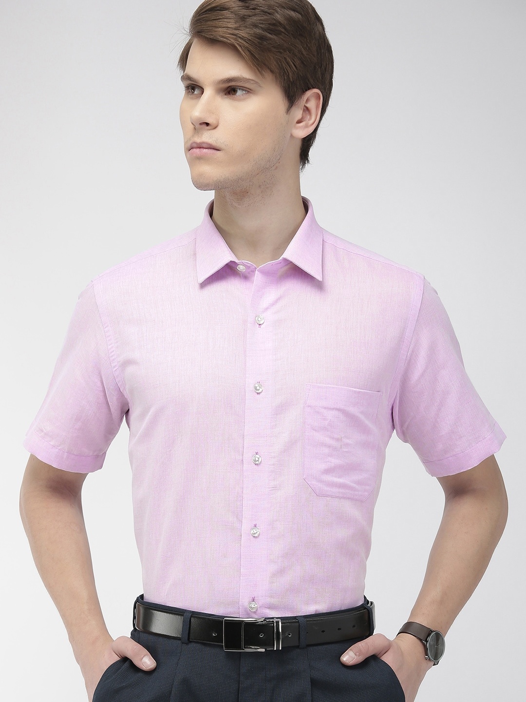 

Arrow Men Purple Regular Fit Solid Formal Sustainable Shirt
