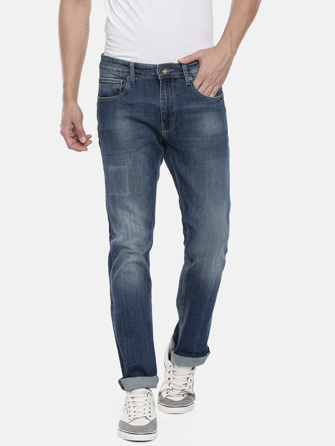 

Pepe Jeans Men Blue Jarvice Vapour Slim Fit Low-Rise Clean Look Stretchable Jeans