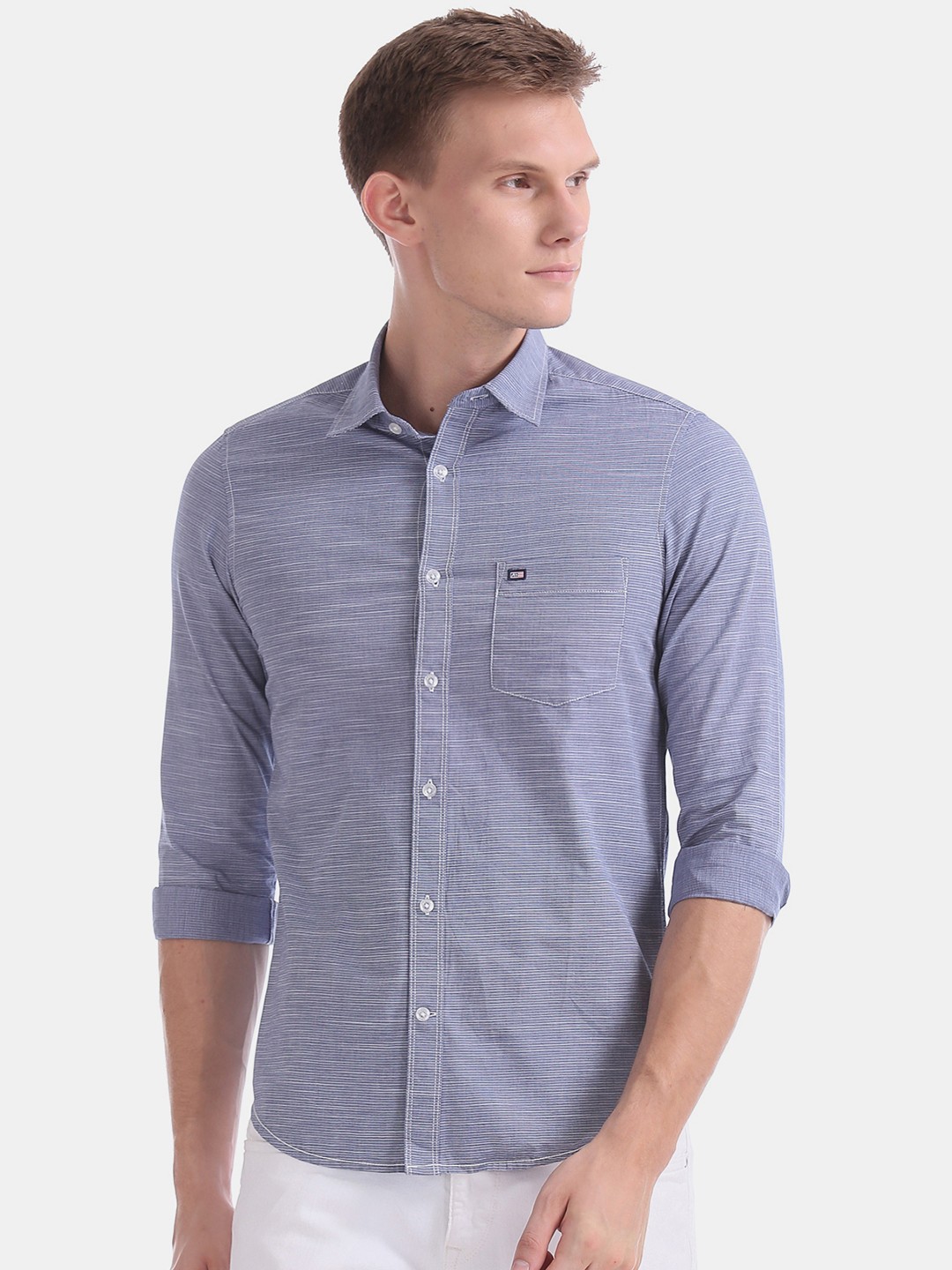 

Arrow Sport Men Blue Slim Fit Striped Smart Casual Shirt