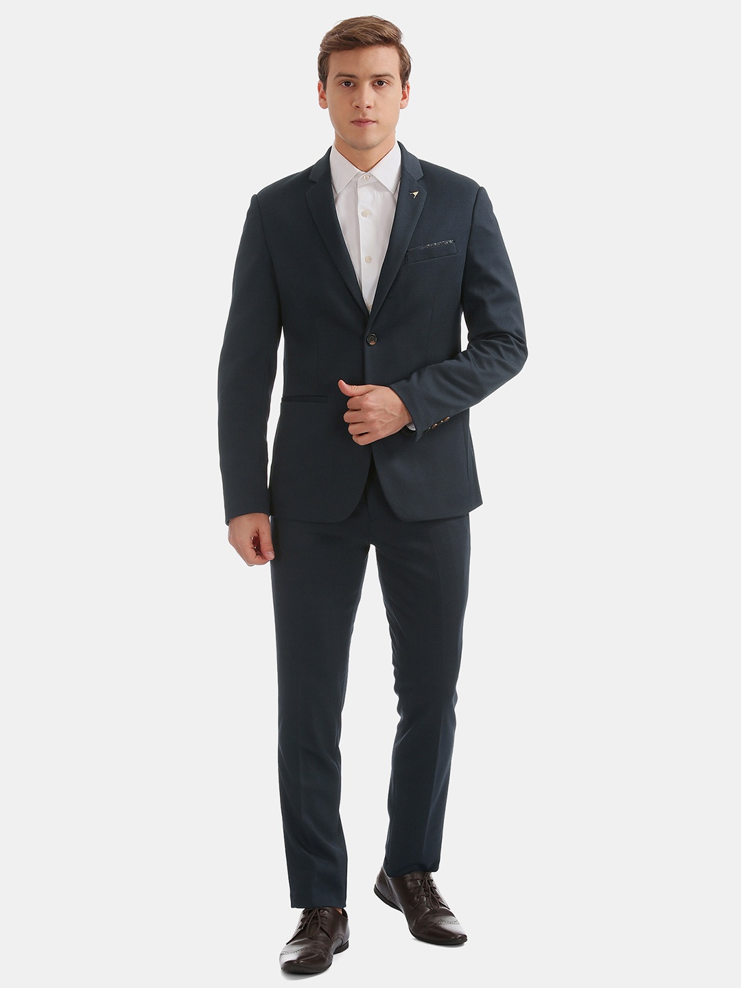 

Arrow New York Men Navy Blue Solid SLim Fit Formal Suit