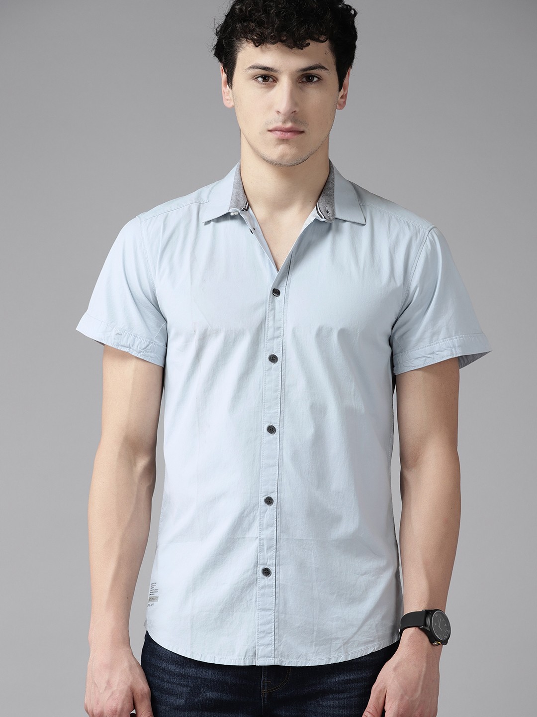 

Jack & Jones Regular Fit Pure Cotton Casual Shirt, Blue