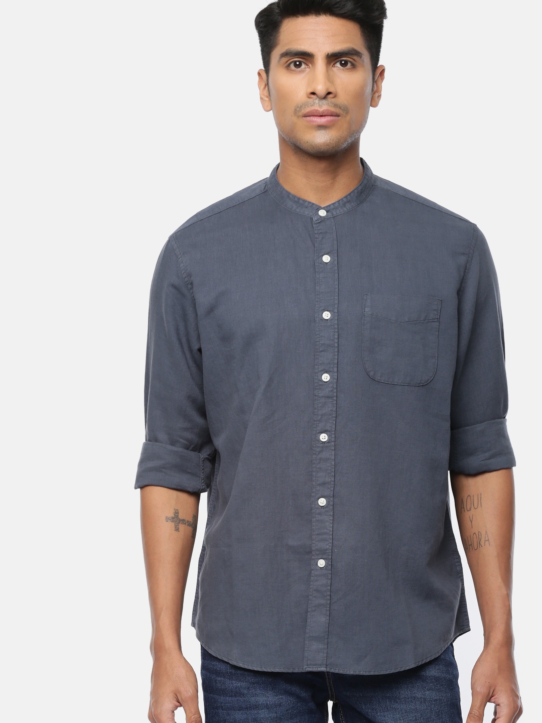 

AMERICAN EAGLE OUTFITTERS Men Grey Regular Fit Solid Casual Shirt