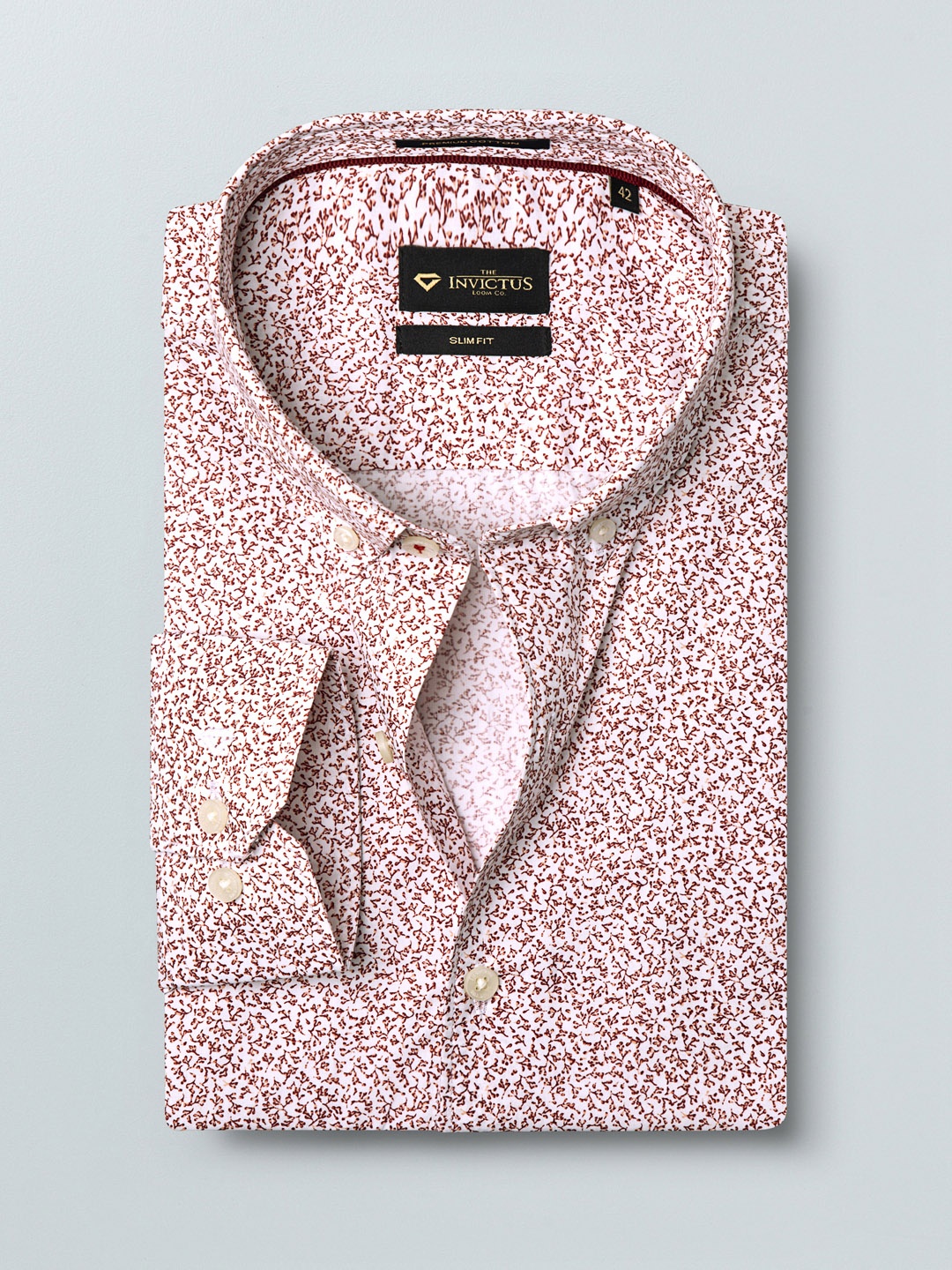 

INVICTUS Men White & Red Slim Fit Printed Semiformal Shirt
