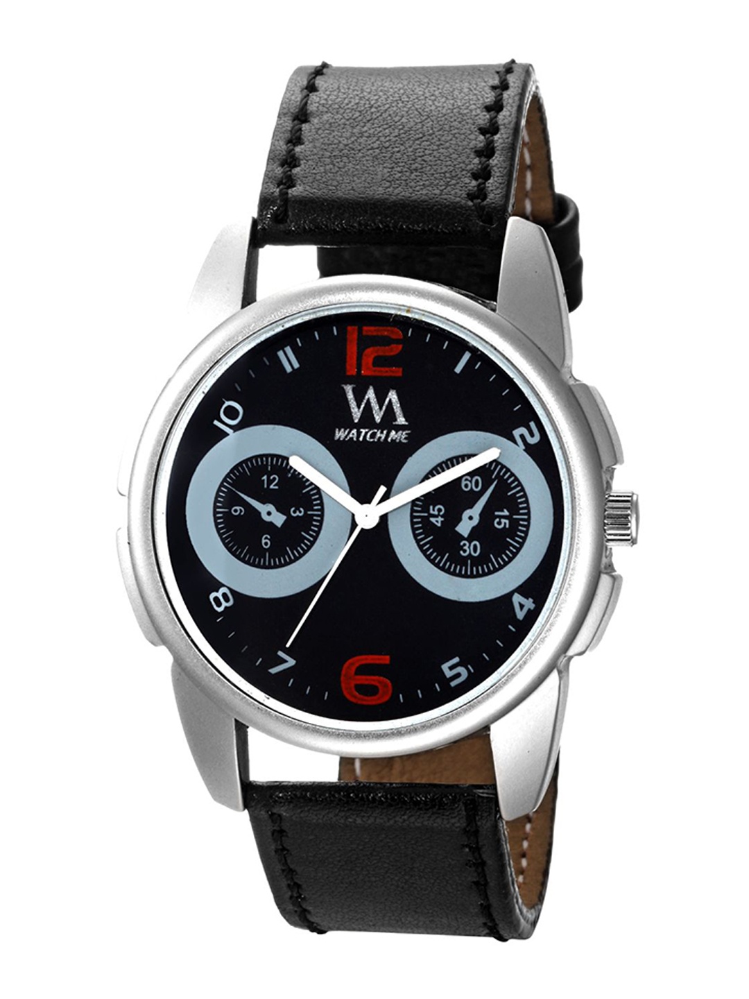 

WM Men Black Leather Analogue Watch WMAL-229rp
