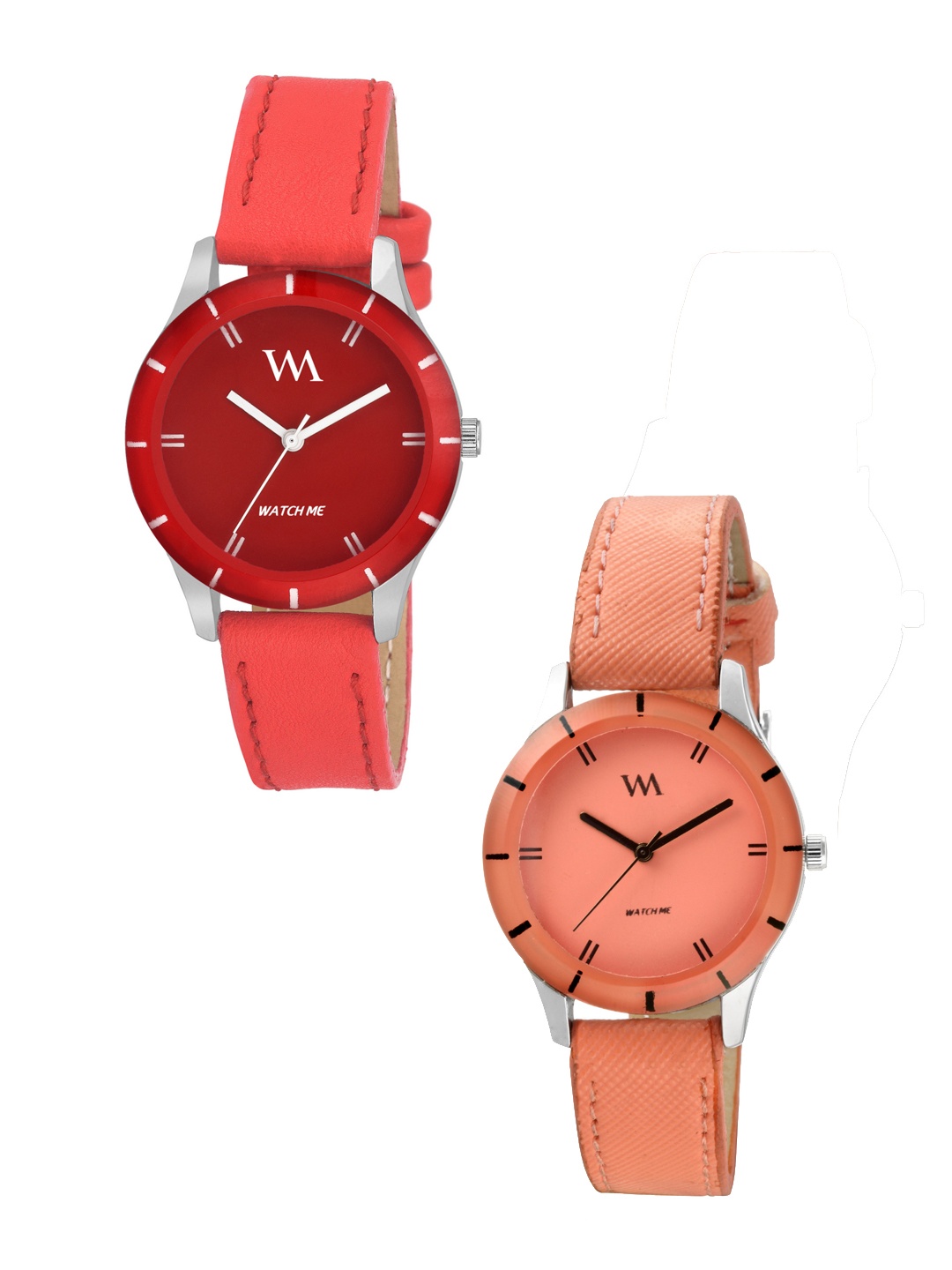 

WM Women Set Of 2 Analogue Watches wmal-211-242, Red