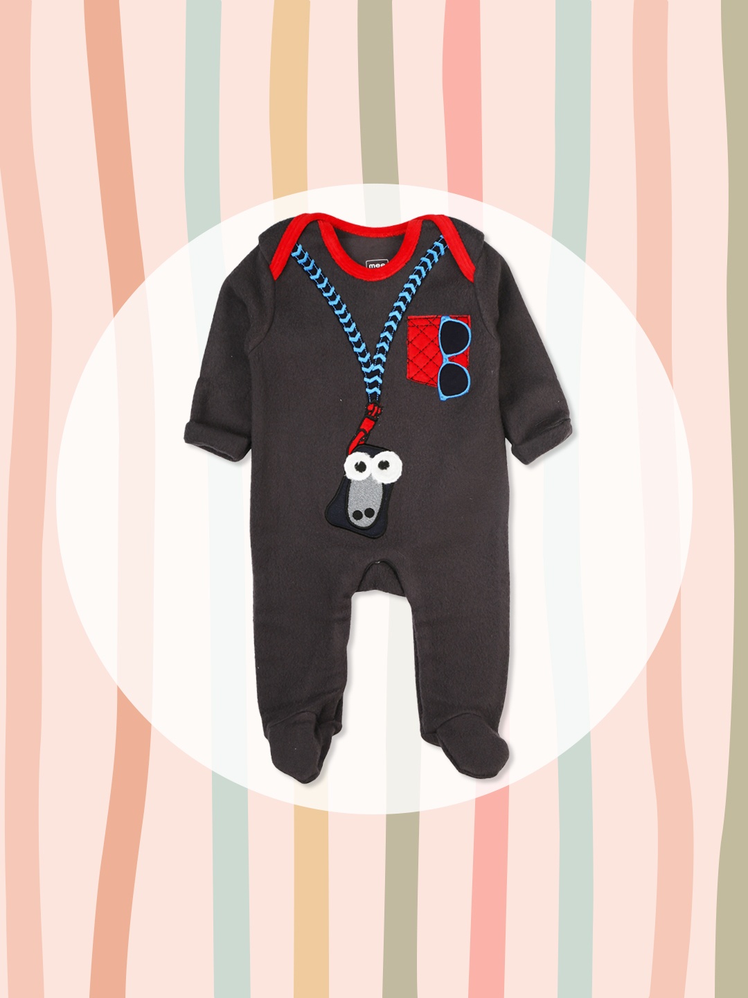 

Mee Mee Baby Charcoal Black Sleepsuit