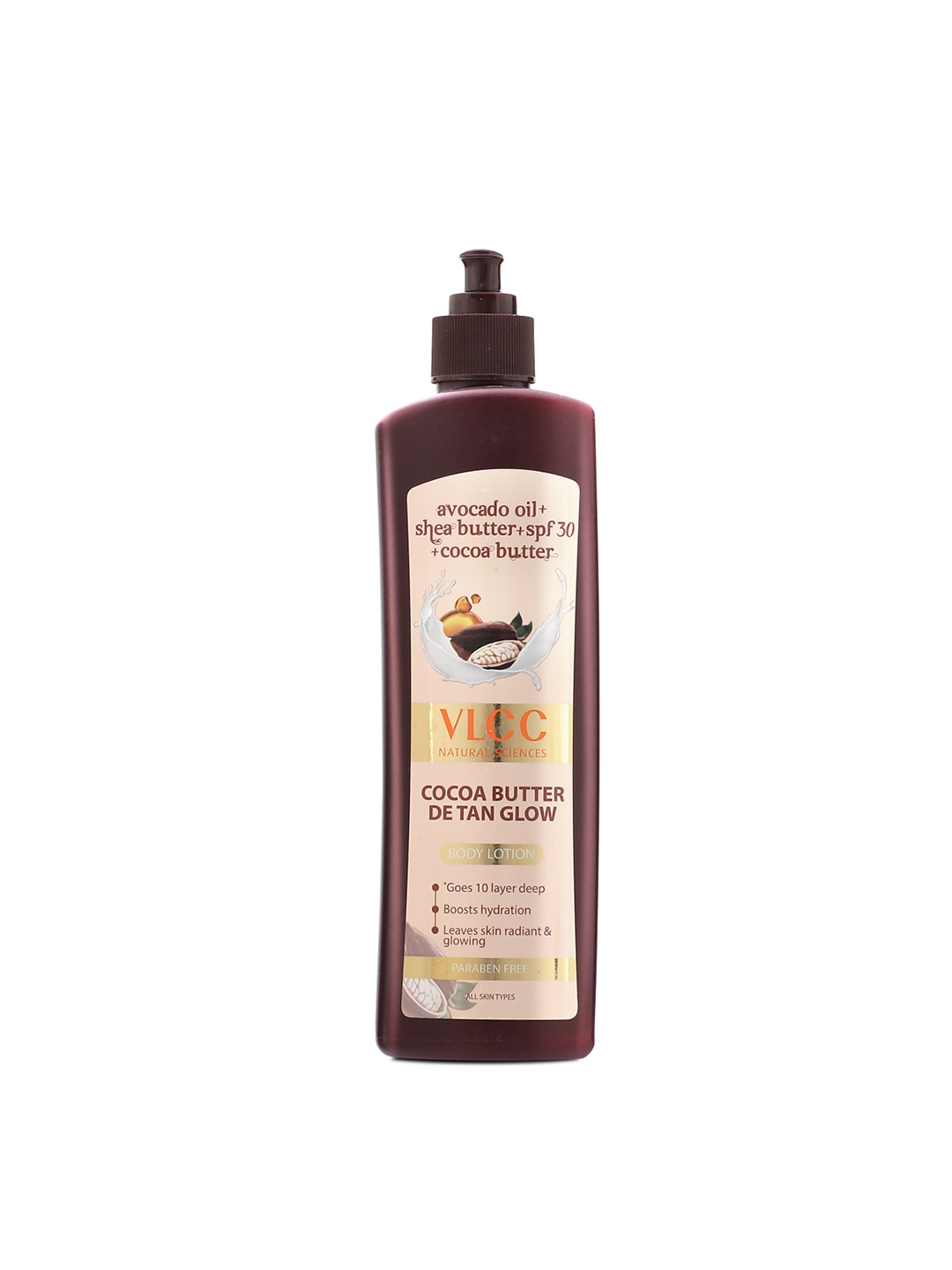 

VLCC Cocoa Butter Detan Glow Body Lotion SPF 30 Pa+++ - 400ml, Brown