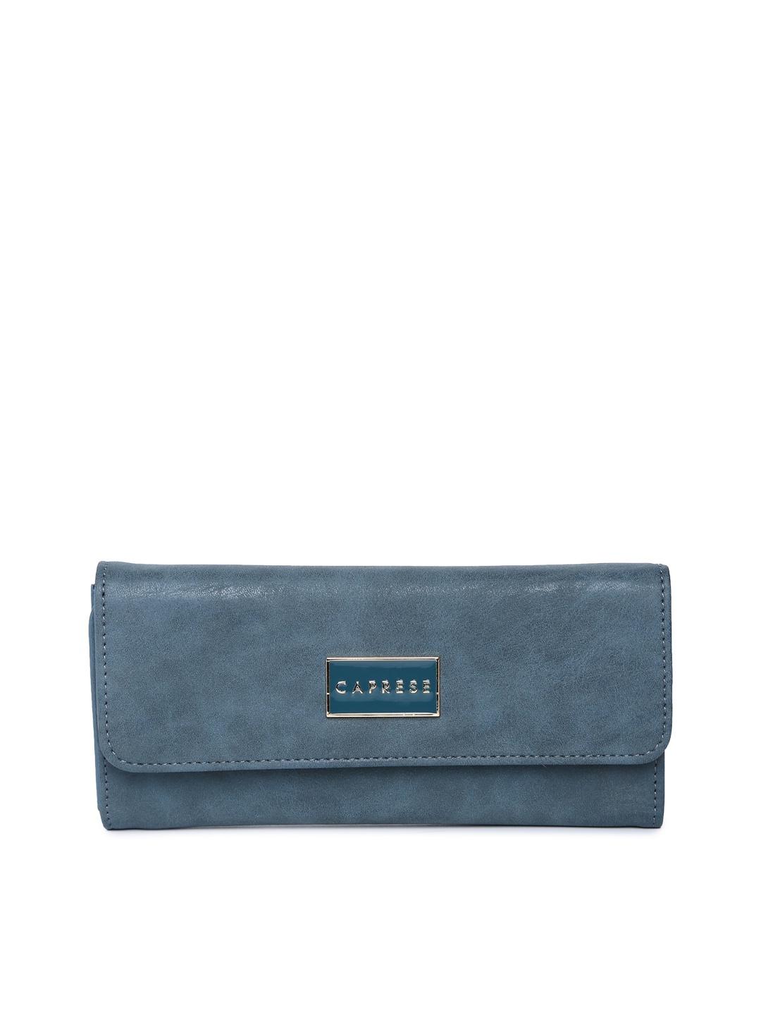 

Caprese Women Teal Green LEX Solid Three Fold Wallet