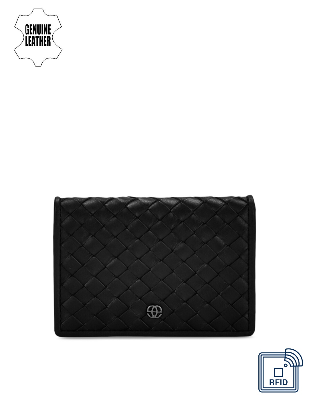 

Eske Unisex Black Solid Leather Card Holder