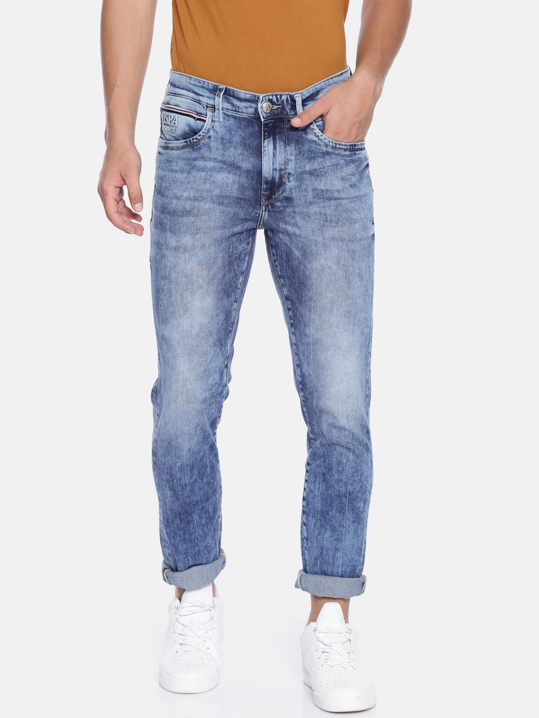 

U.S. Polo Assn. Denim Co. Men Blue Delta Slim Fit Mid-Rise Clean Look Stretchable Jeans