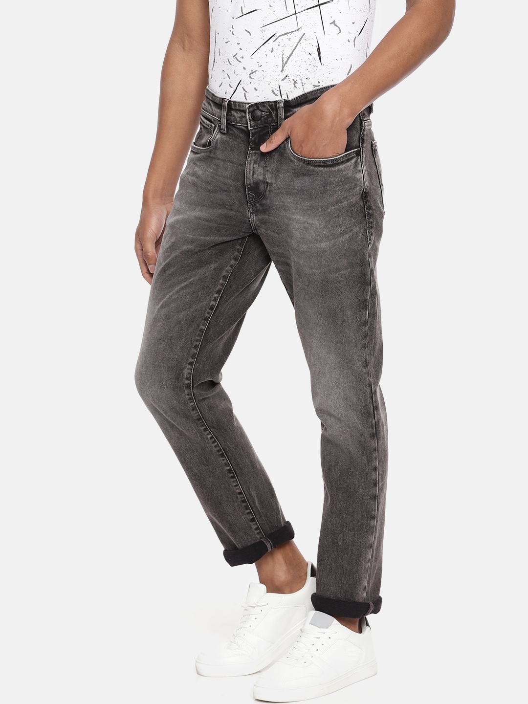 

U.S. Polo Assn. Denim Co. Men Charcoal Grey Delta Slim Fit Clean Look Stretchable Jeans
