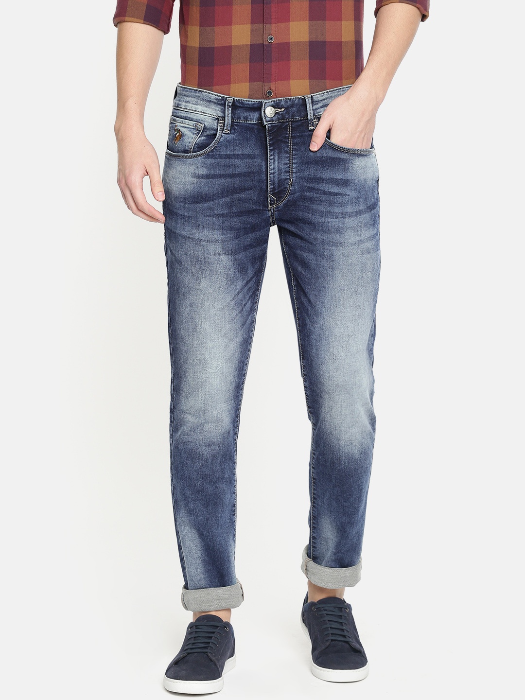 

U.S. Polo Assn. Denim Co. Men Blue Brandon Slim Tapered Fit Clean Look Stretchable Jeans