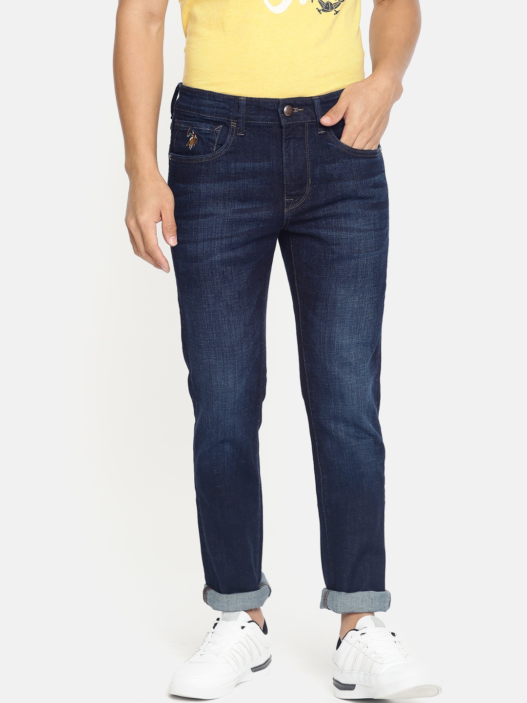 

U.S. Polo Assn. Denim Co. Men Navy Blue Skinny Fit Mid-Rise Clean Look Stretchable Jeans