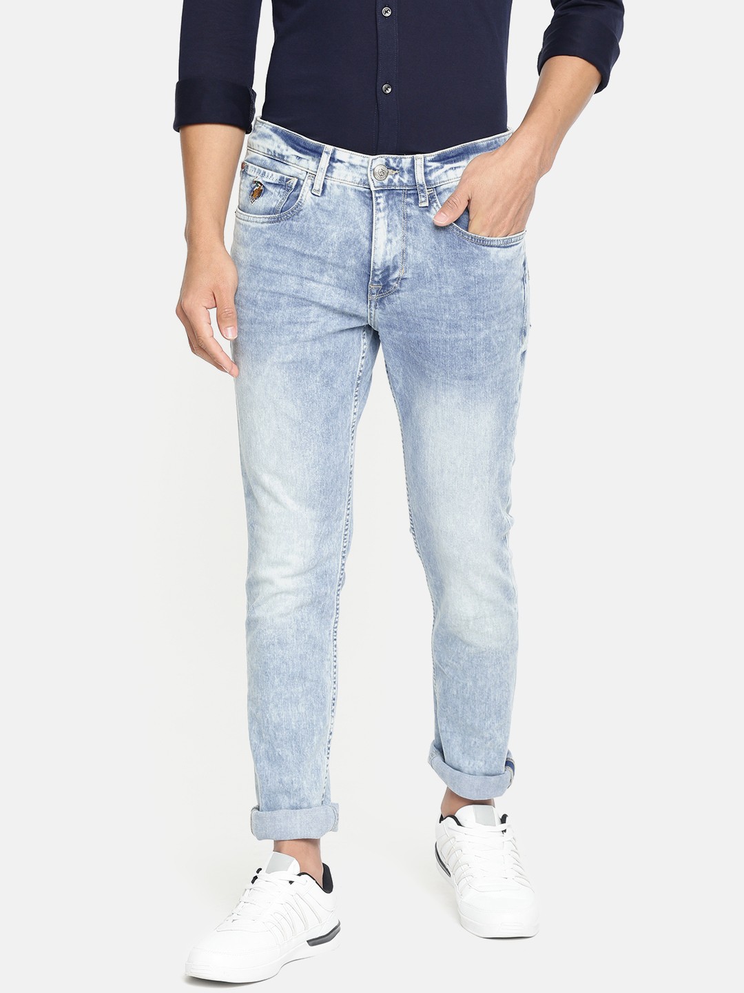 

U.S. Polo Assn. Denim Co. Men Blue Brandon Slim Fit Mid-Rise Clean Look Stretchable Jeans